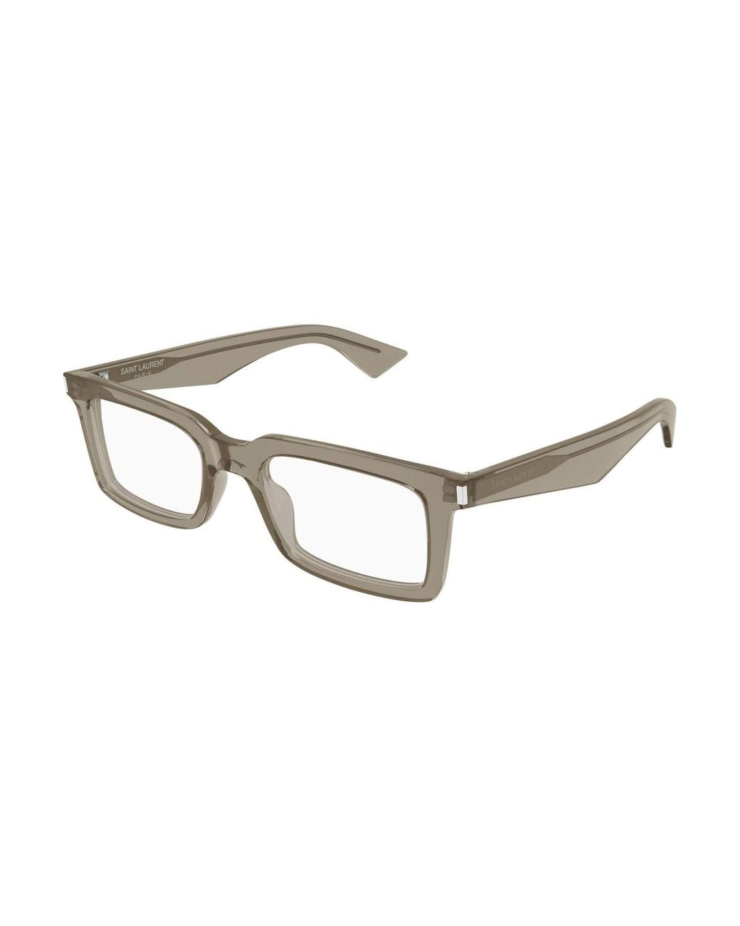 Saint Laurent White Eyewear Rectangle Frame Glasses for men