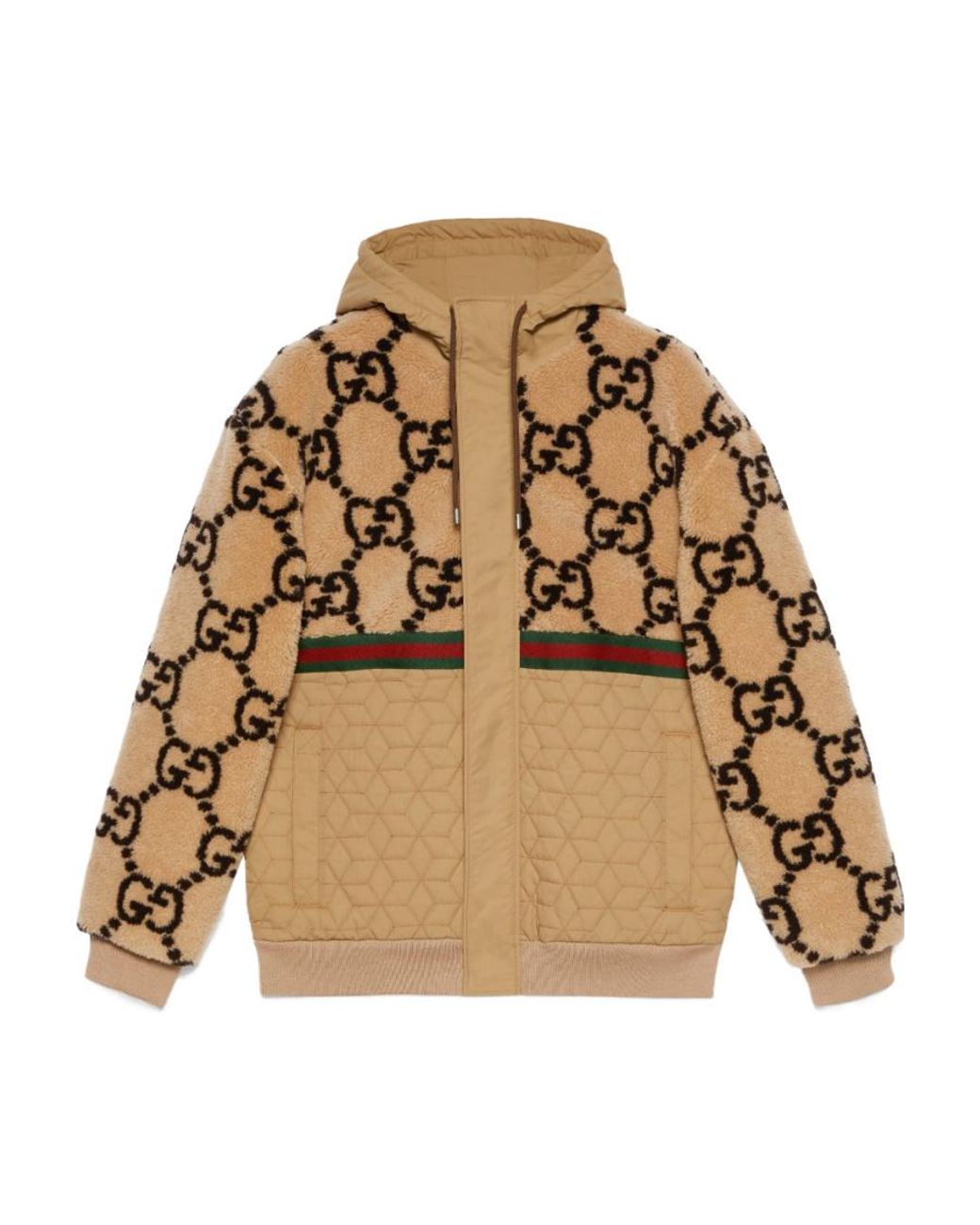 Gucci Natural Gg Jacquard Long-Sleeved Jacket for men