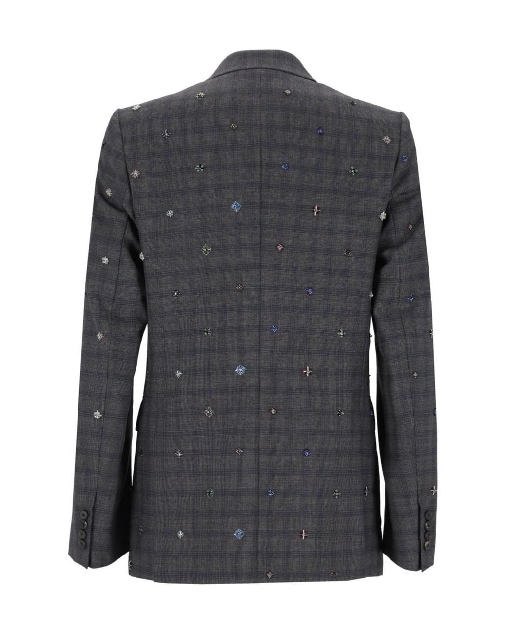 Dries Van Noten Black Embroidered Wool Blazer for men