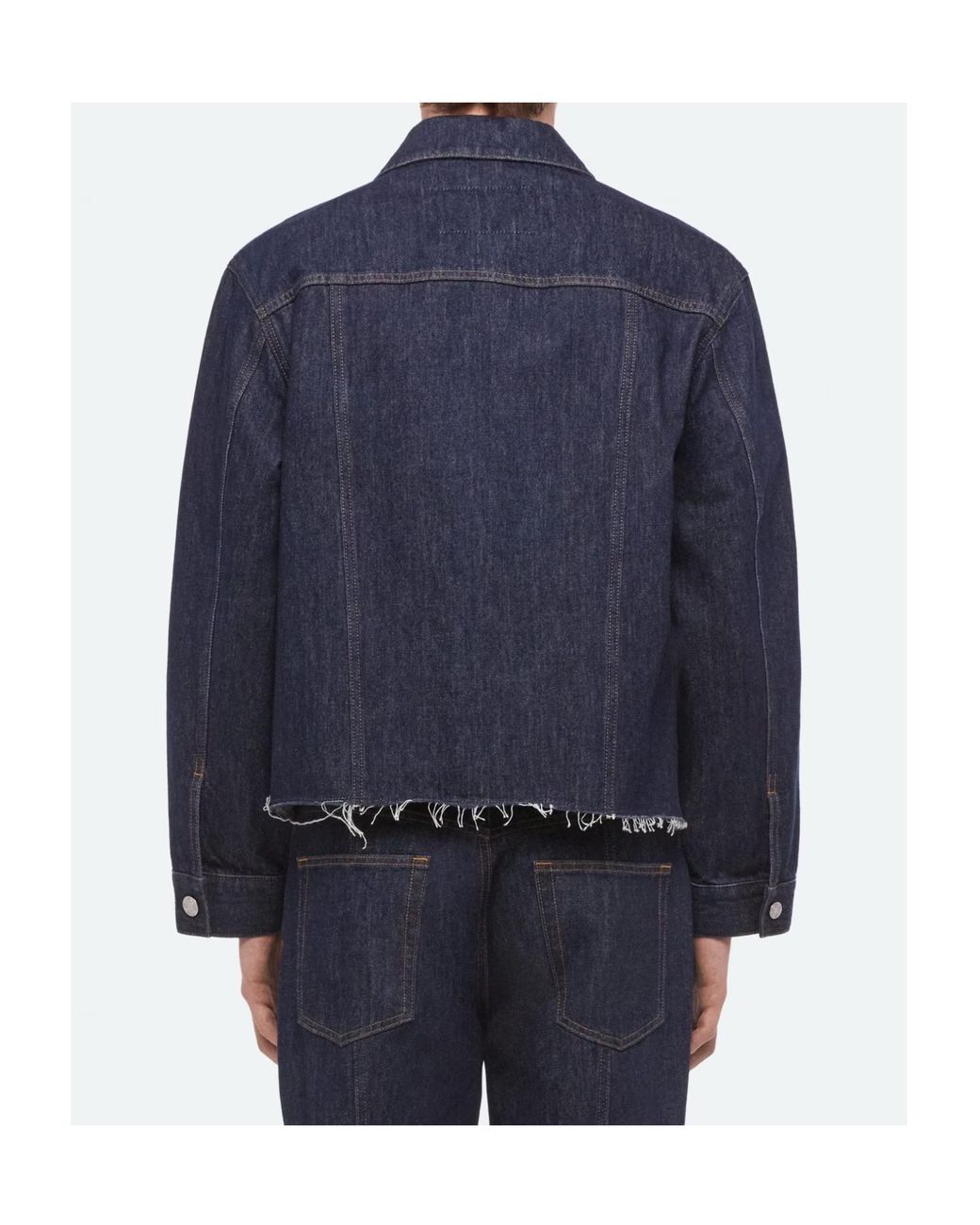 Helmut Lang Blue Cropped Trucker Jacket for men