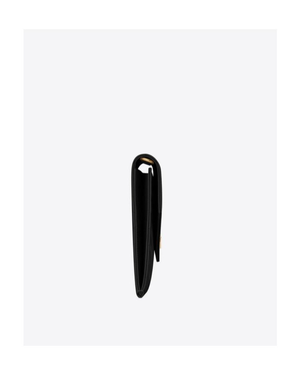 Saint Laurent Black Cassandre Quilted Flap Pouch