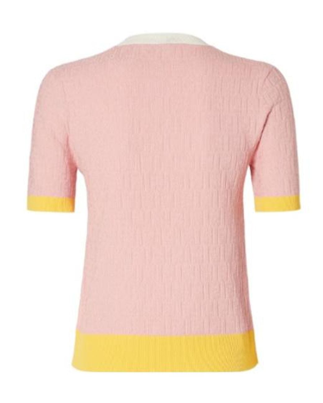 Fendi Pink Ff Jacquard Short Sleeved Jumper