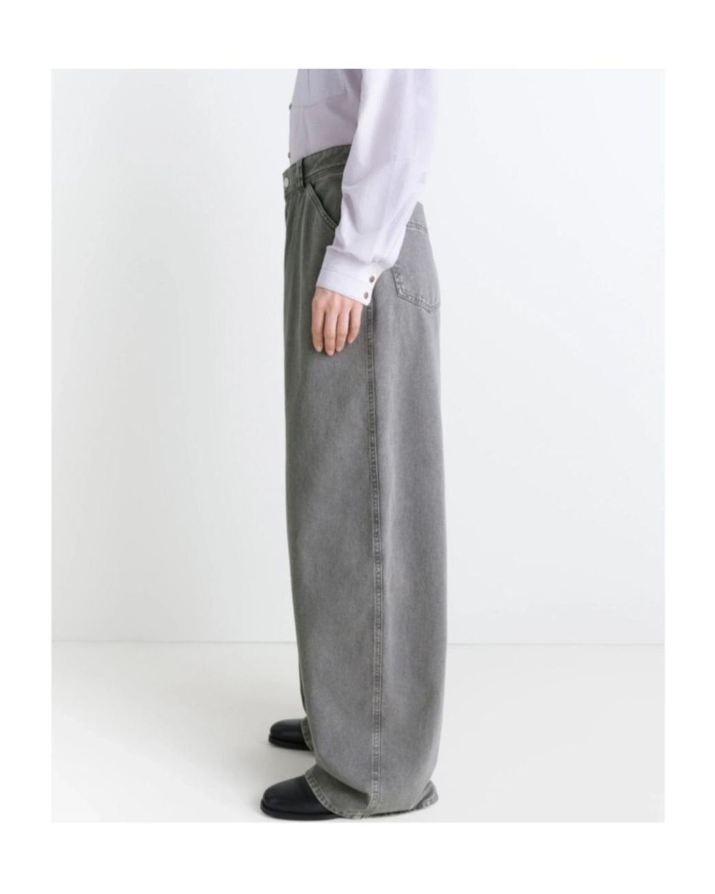 Lemaire Gray Snow-Wash Tapered Trousers