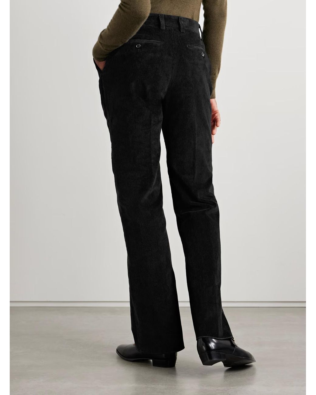 Bally Black Flared Casual Pants With Belt Loops