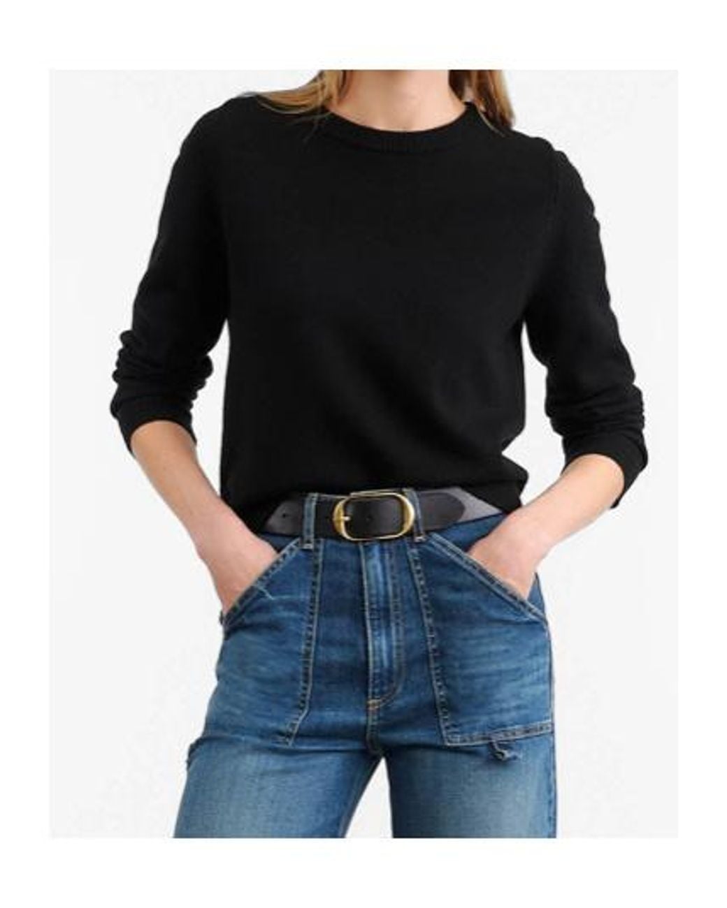 Nili Lotan Black Nora Round-Neck Sweater
