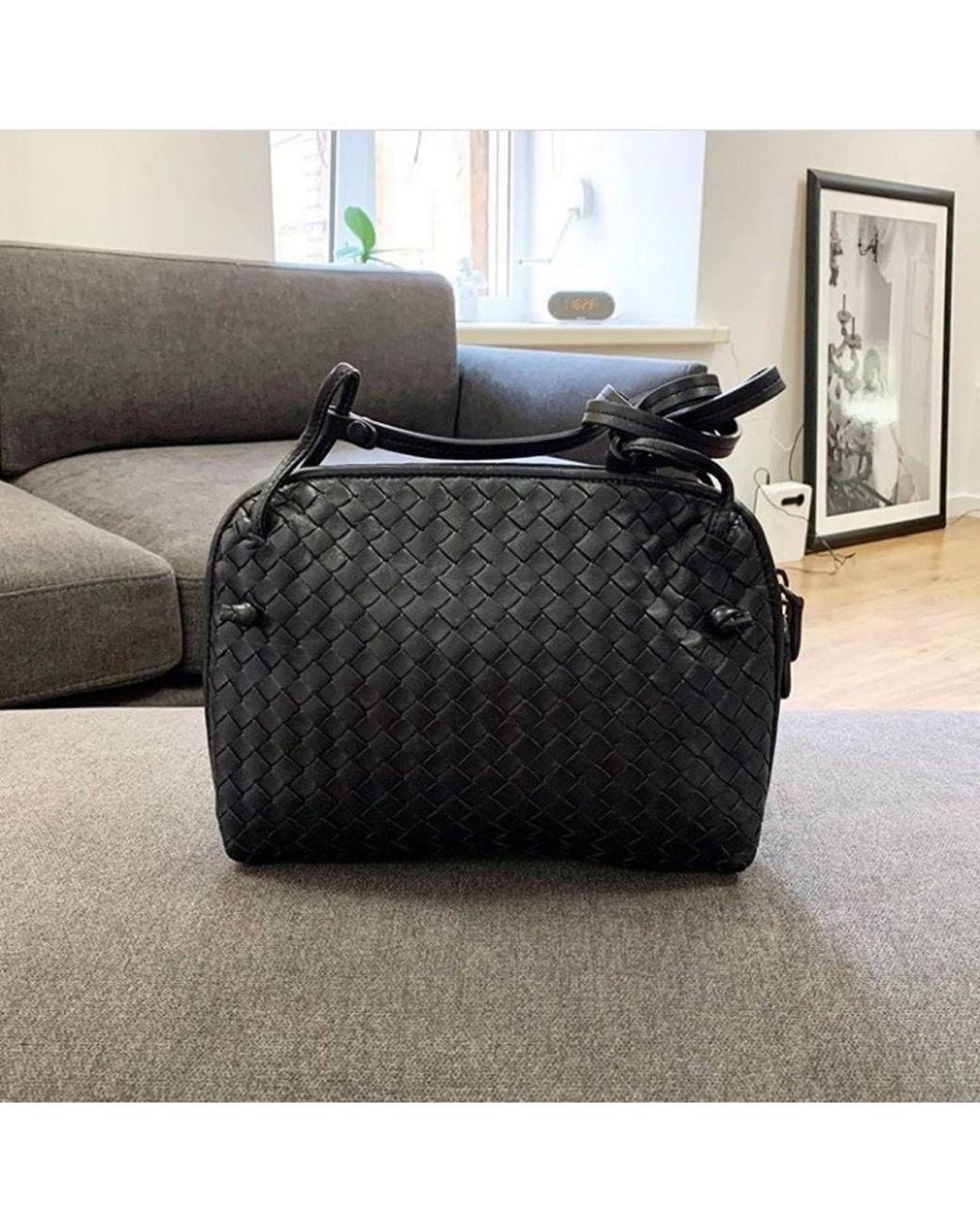 Bottega Veneta Black Woven Crossbody Bag