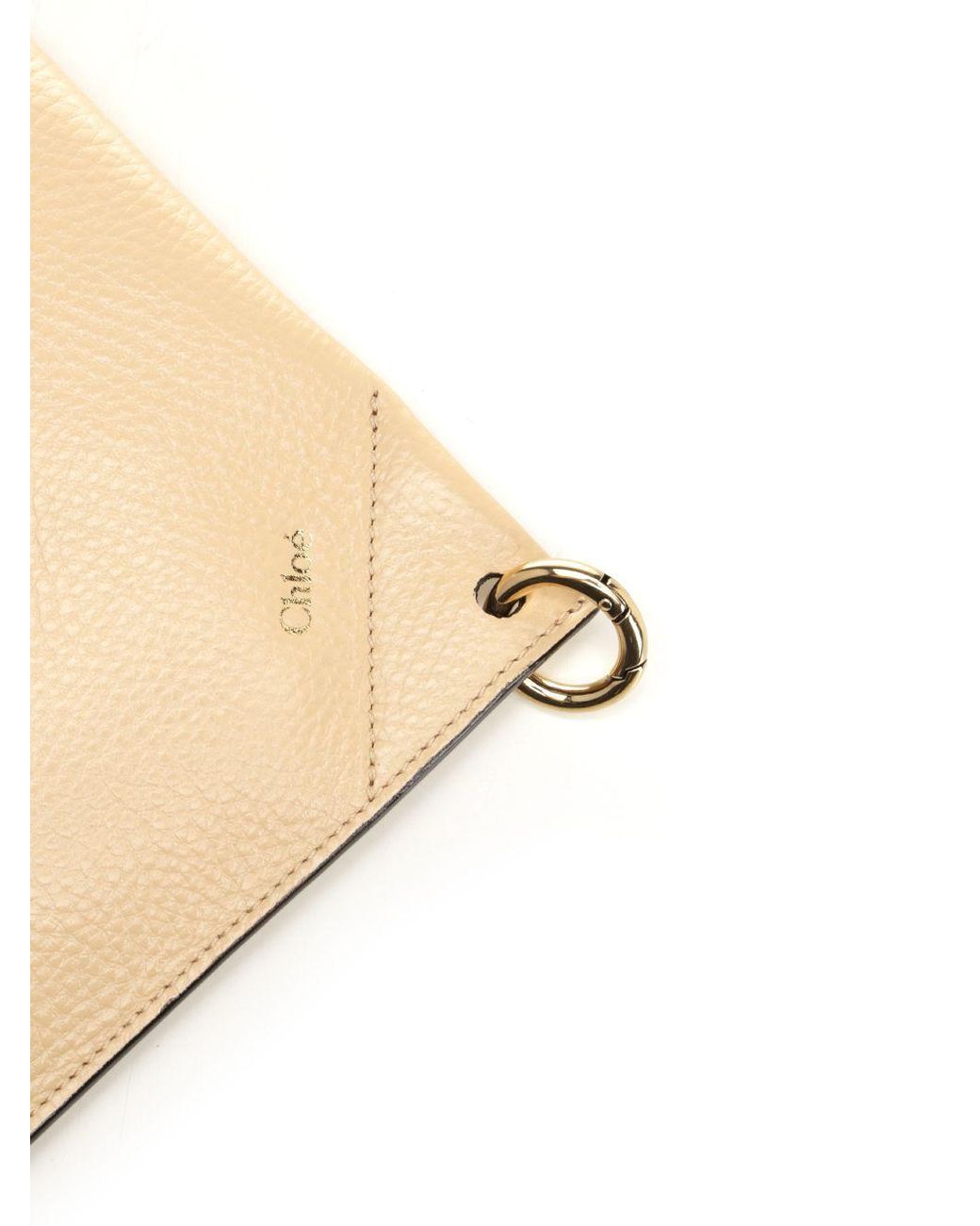 Chloé Natural Chloé Spin Zip Wristlet Bag