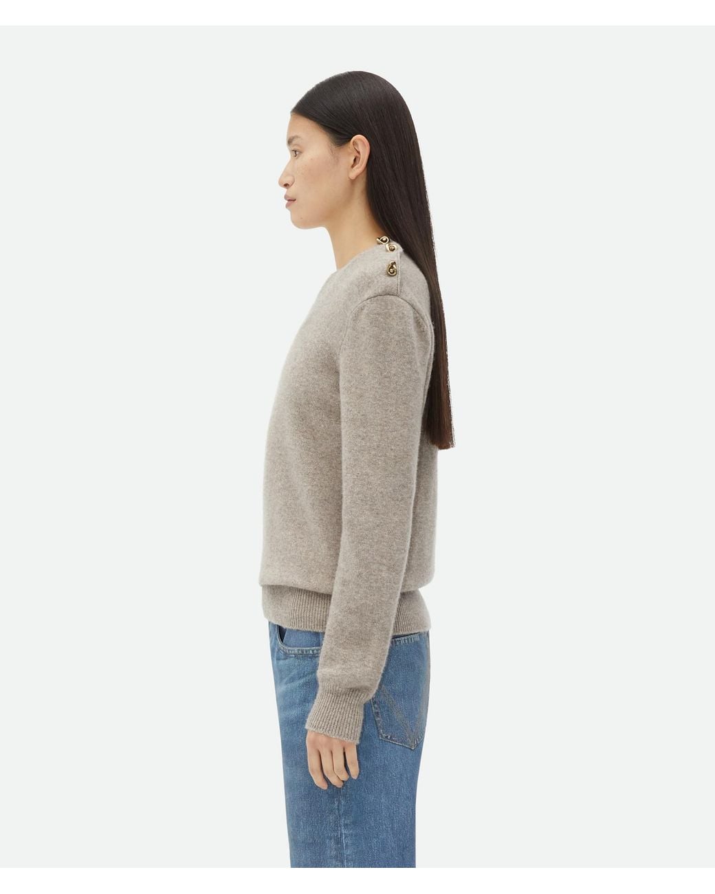 Bottega Veneta Blue Cashmere Sweater With Knot Buttons