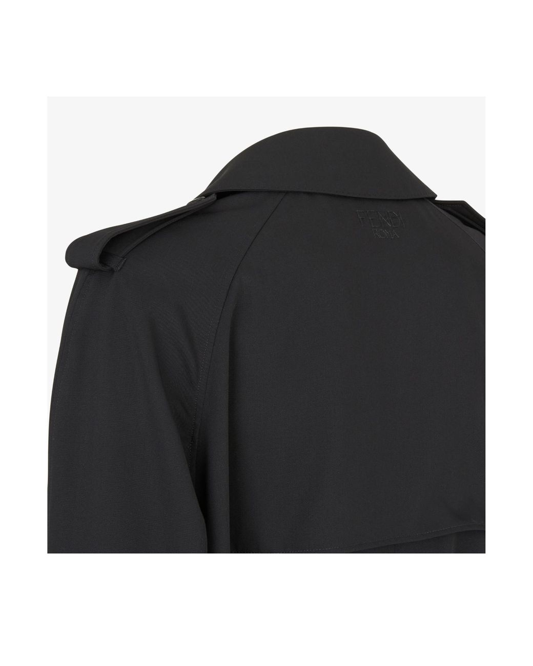 Fendi Black Double Breasted Belted Coat for men