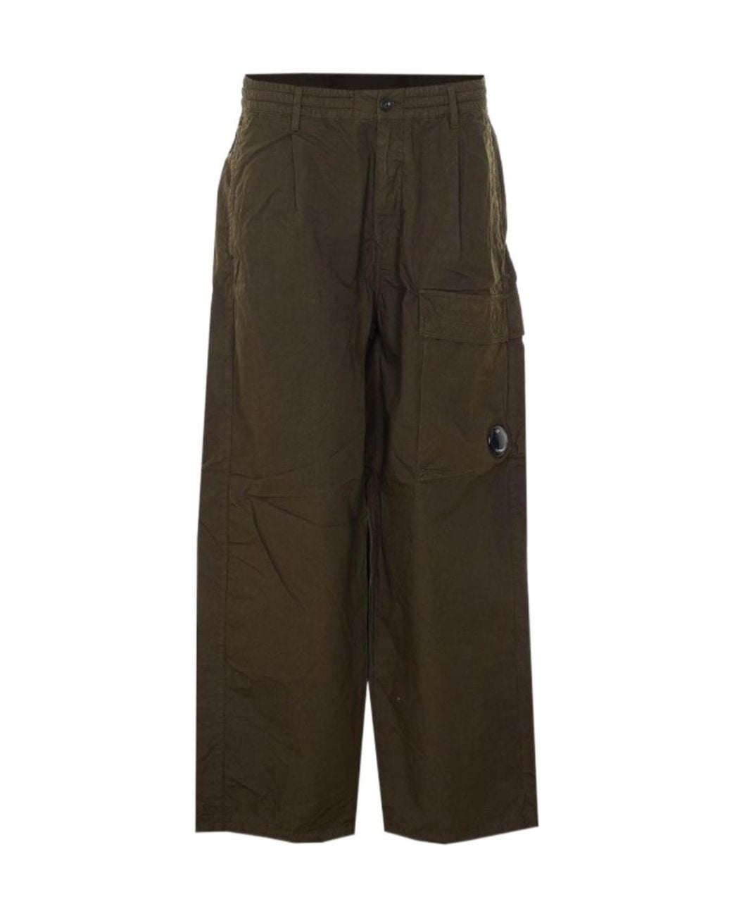 C P Company Green Wide-Leg Cargo Pants for men