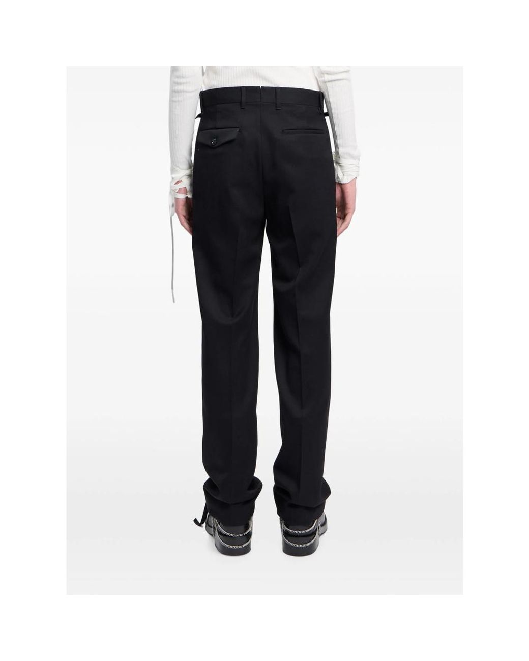 Ann Demeulemeester Black Worsted Wool Gabardine Trousers for men