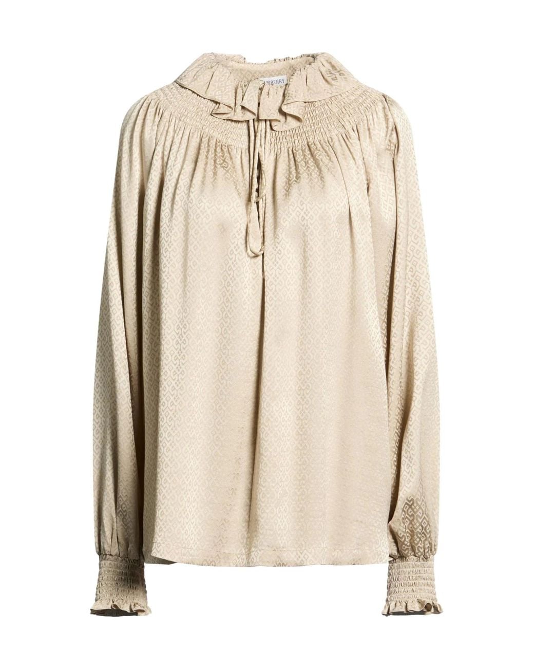 Burberry Natural Satin Blouse With Bow
