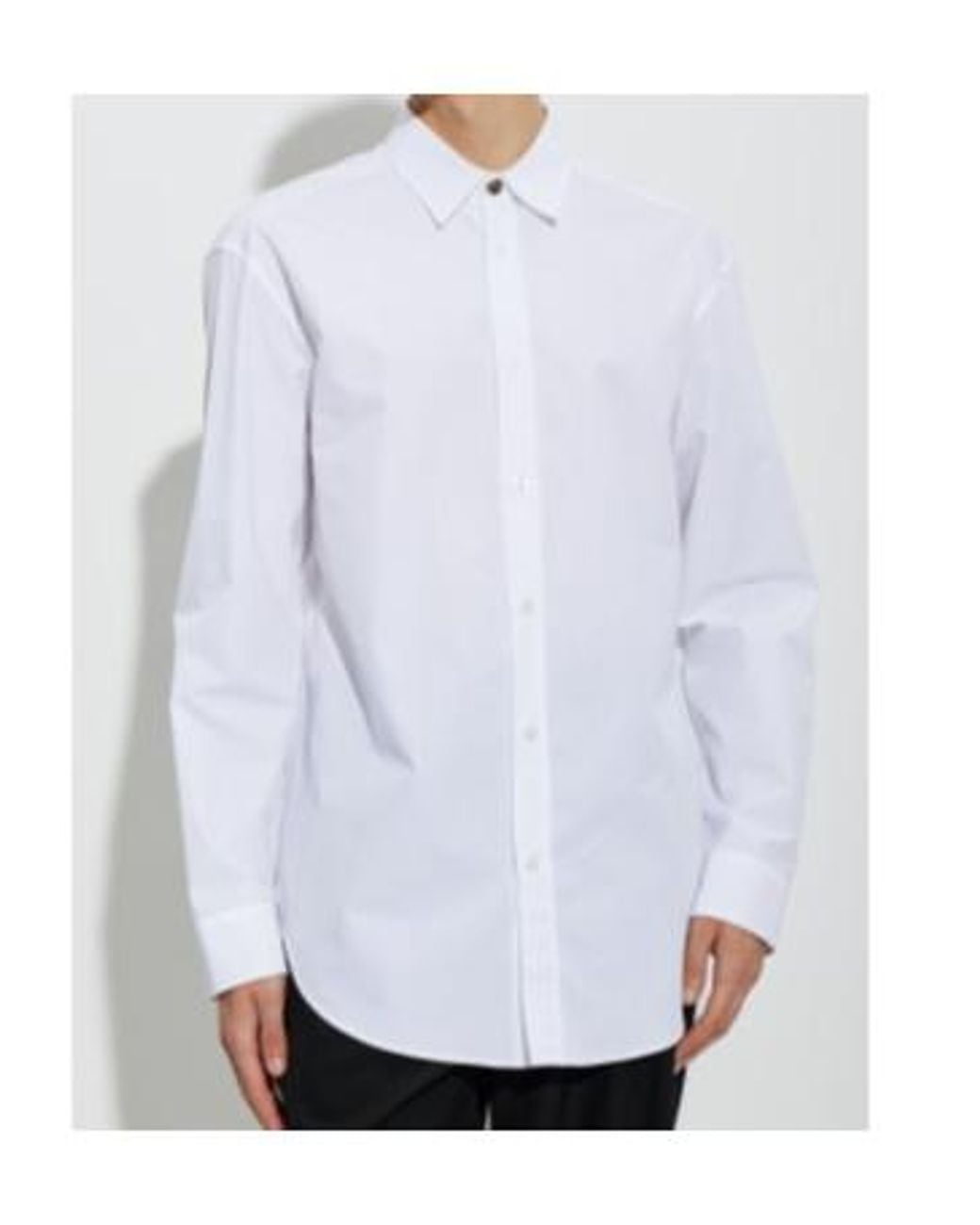 Balmain White Spread-Collar Shirt for men