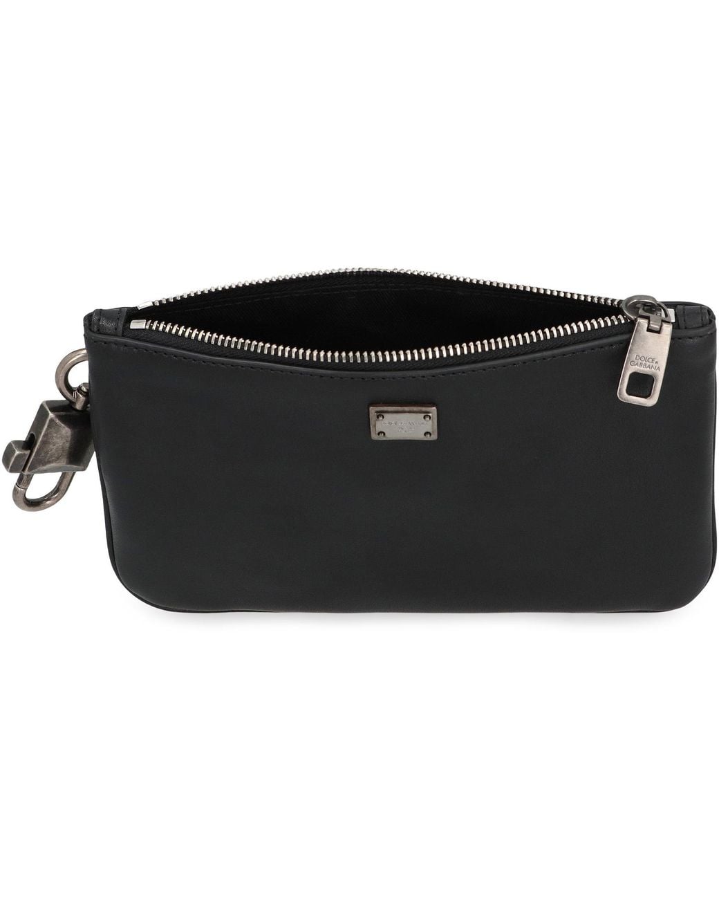 Dolce & Gabbana Black Logo Plaque Wash Bag for men