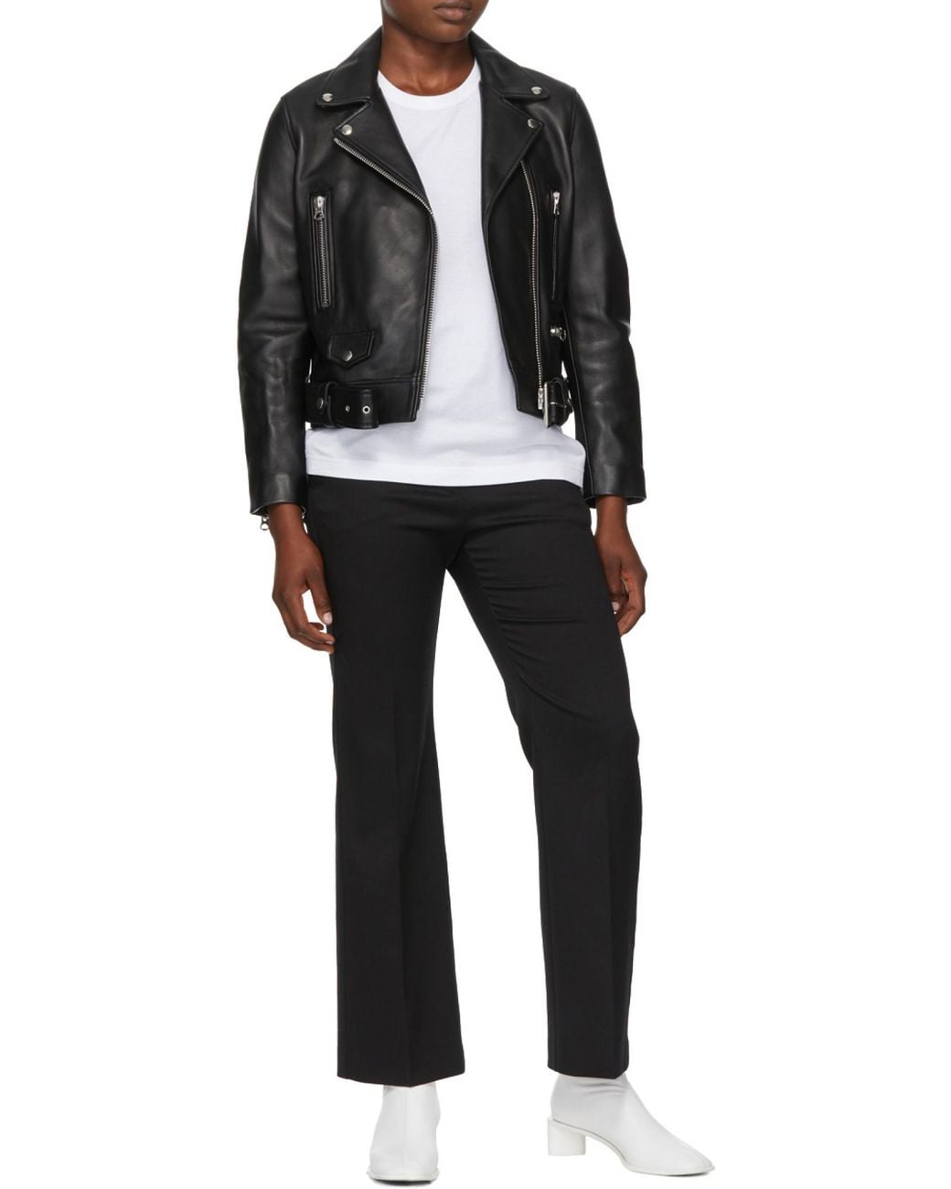 Acne Black Leather Biker Jacket