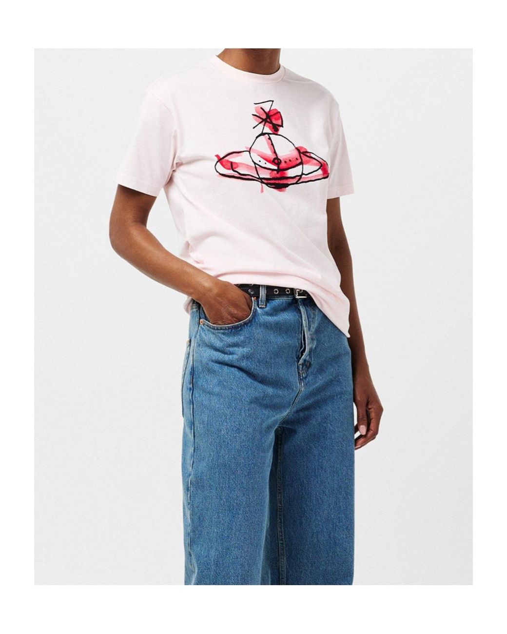 Vivienne Westwood Pink Sweet Versatile Solid Color T-Shirt