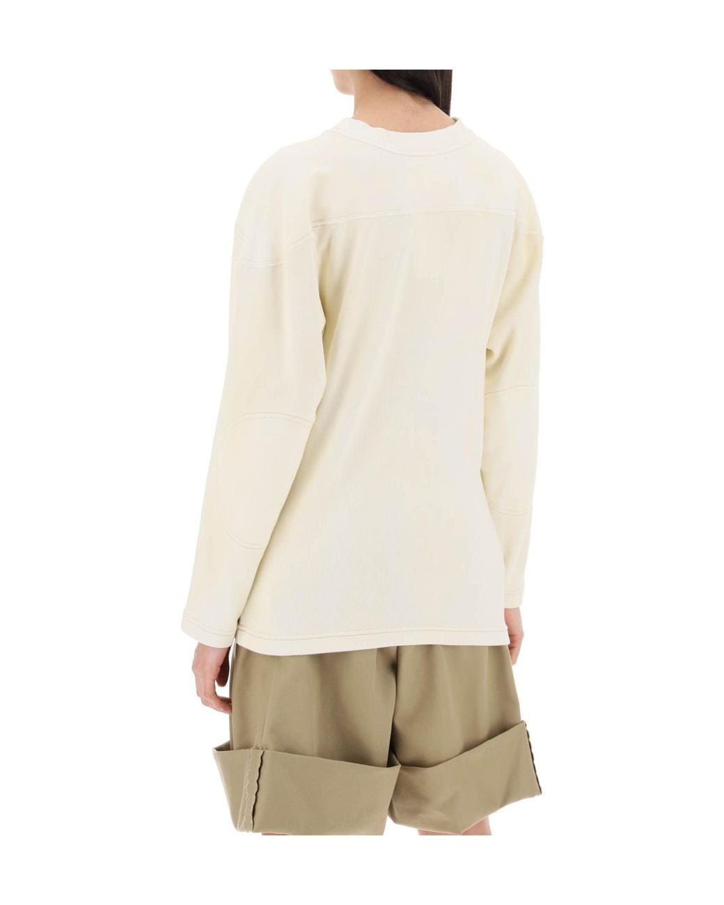 Maison Margiela White Long-Sleeved Crewneck Sweatshirt