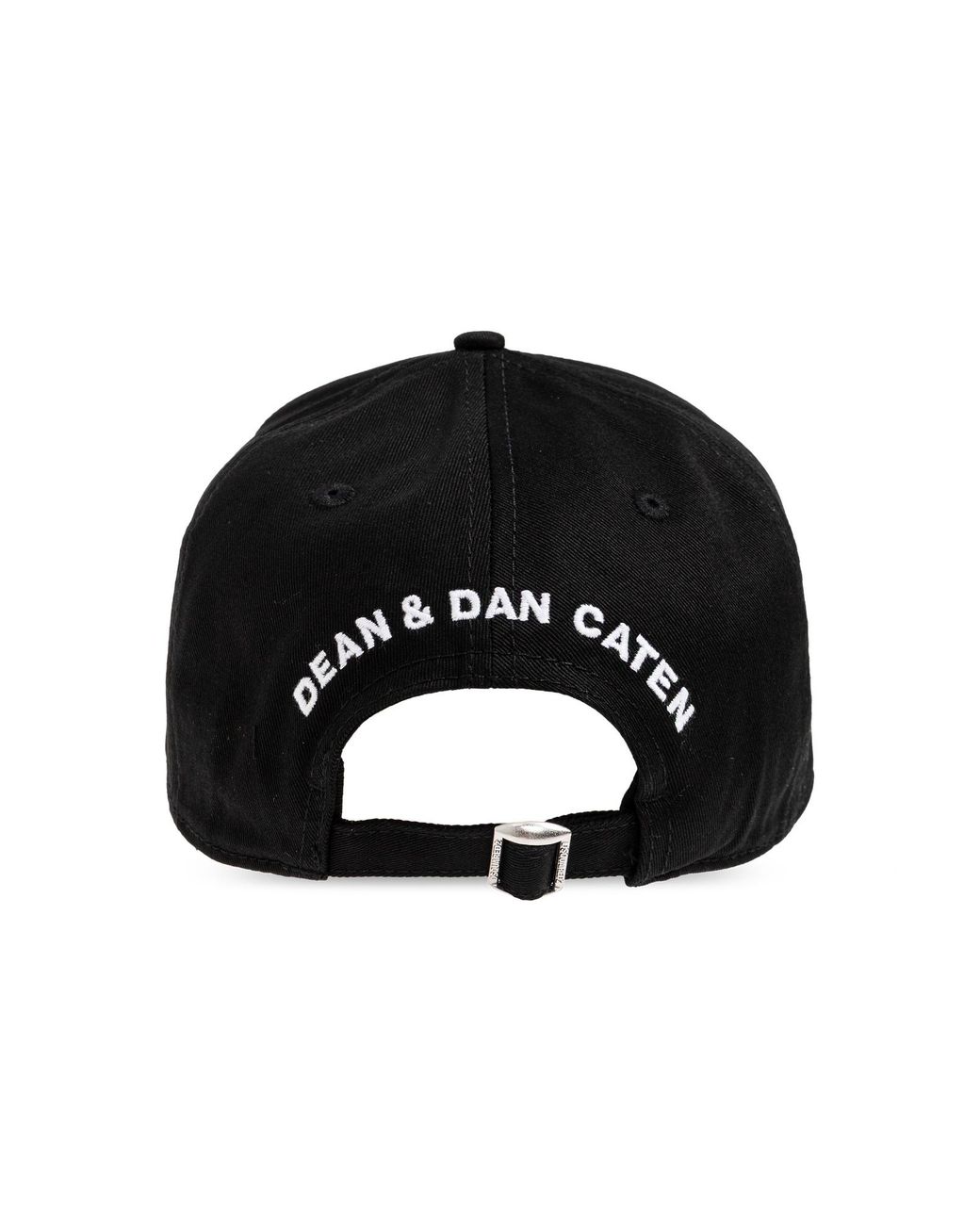 DSquared² Black Logo-Patch Distressed Baseball Cap for men