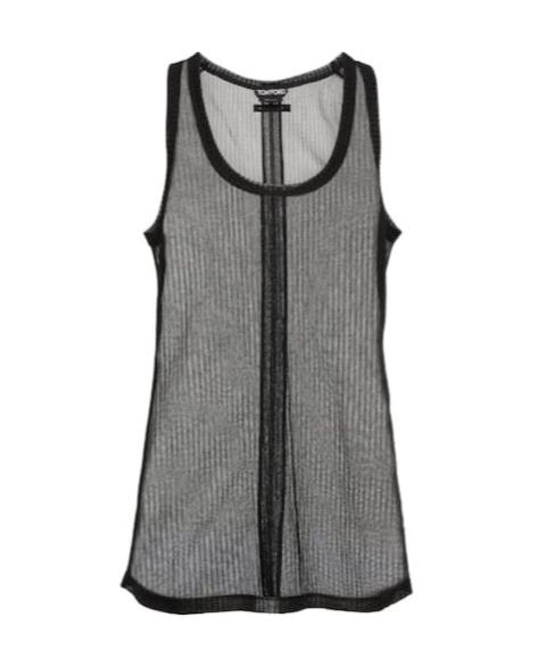 Tom Ford Gray Semi-Sheer Ribbed Jersey Tank Top