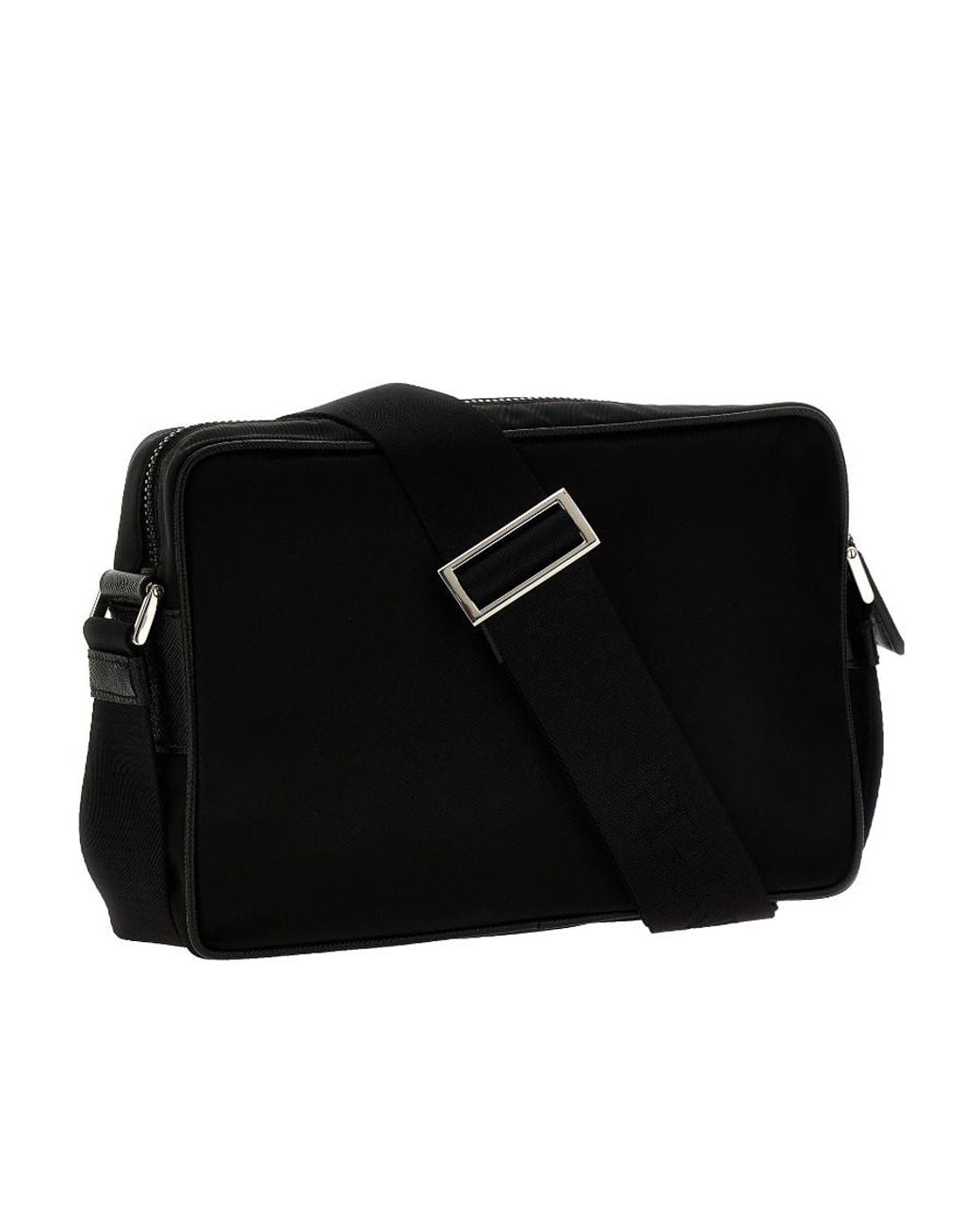 Prada Black Triangle Logo Shoulder Bag for men