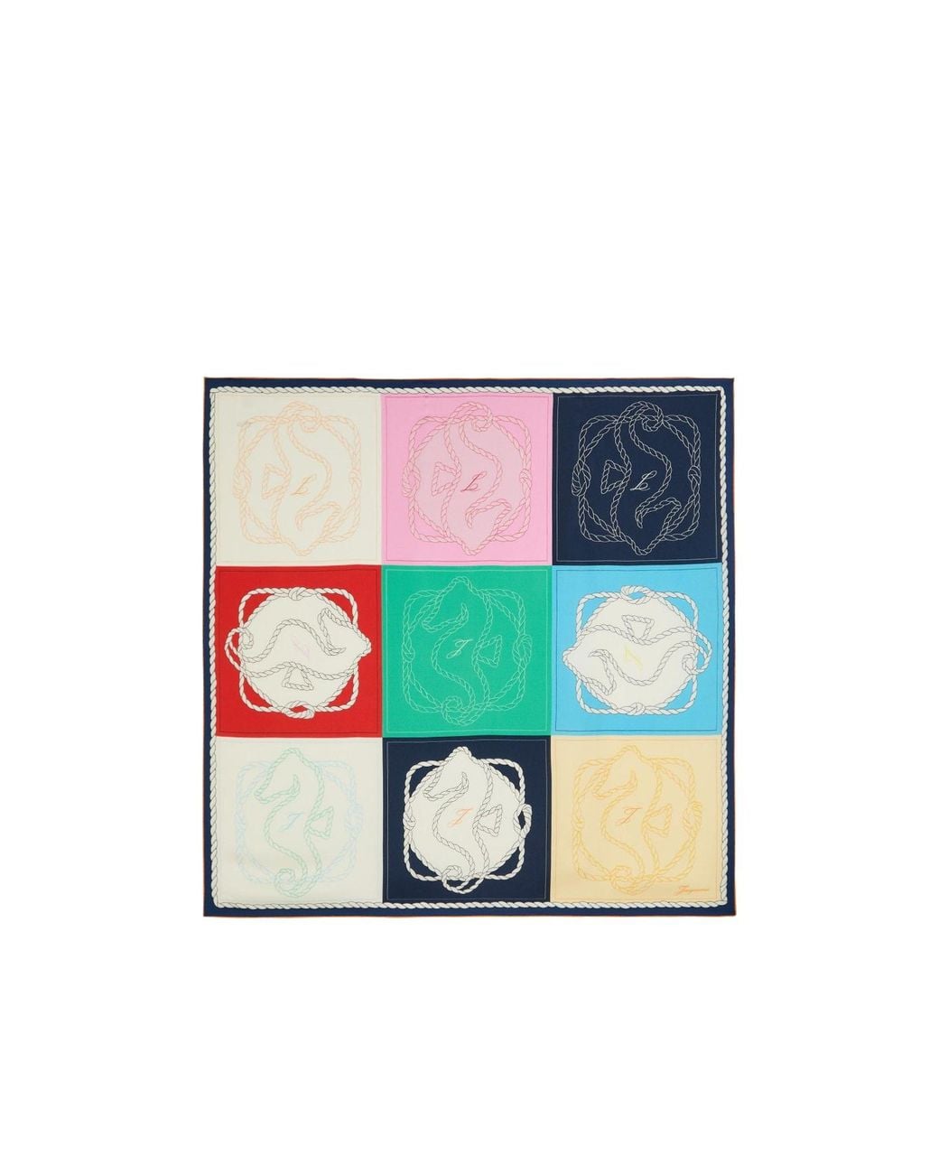 Jacquemus Blue Le Grand Foulard Colorful Printed Silk Scarf