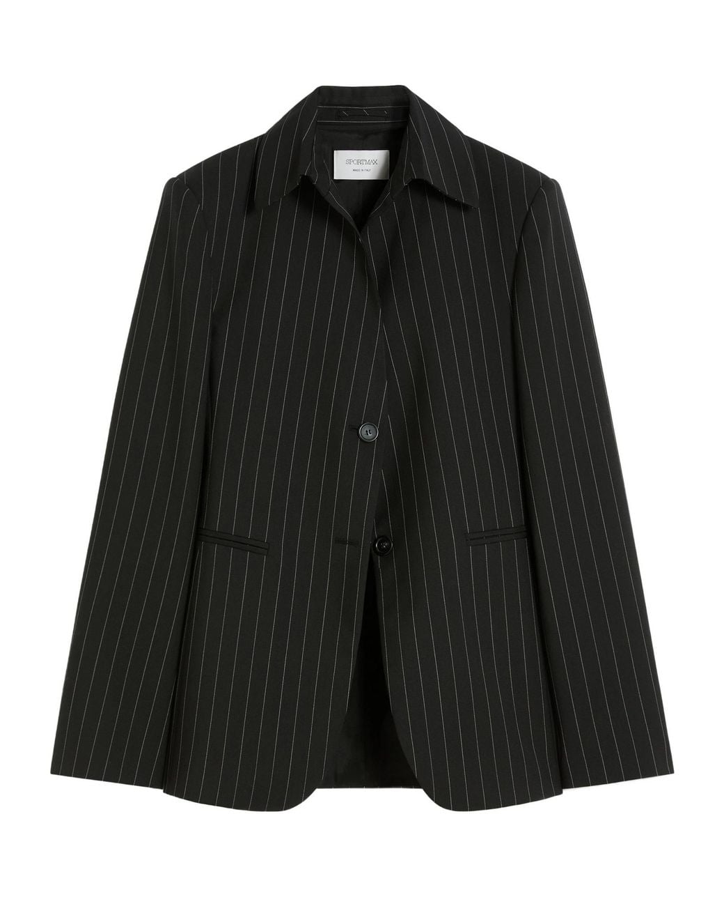 Sportmax Black Rive Pinstriped Tight Blazer