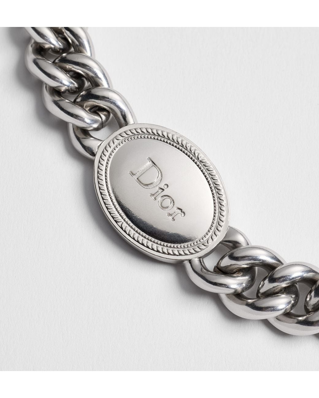 Dior White Médaillon Chain Link Bracelet for men