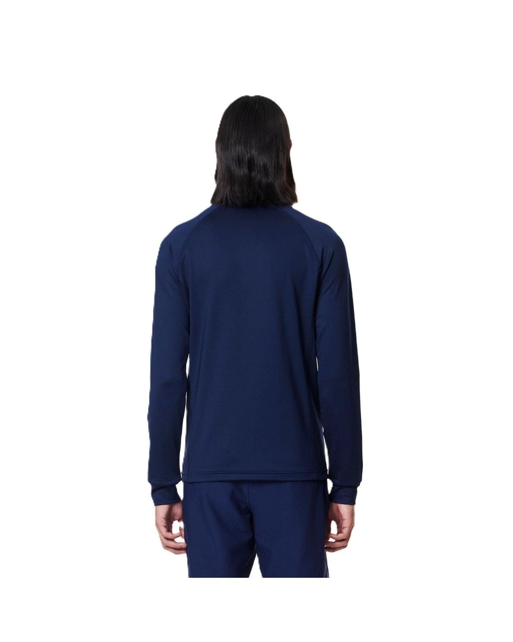 Lacoste Blue Half-Zip Stand Collar Raglan Long Sleeve Top for men