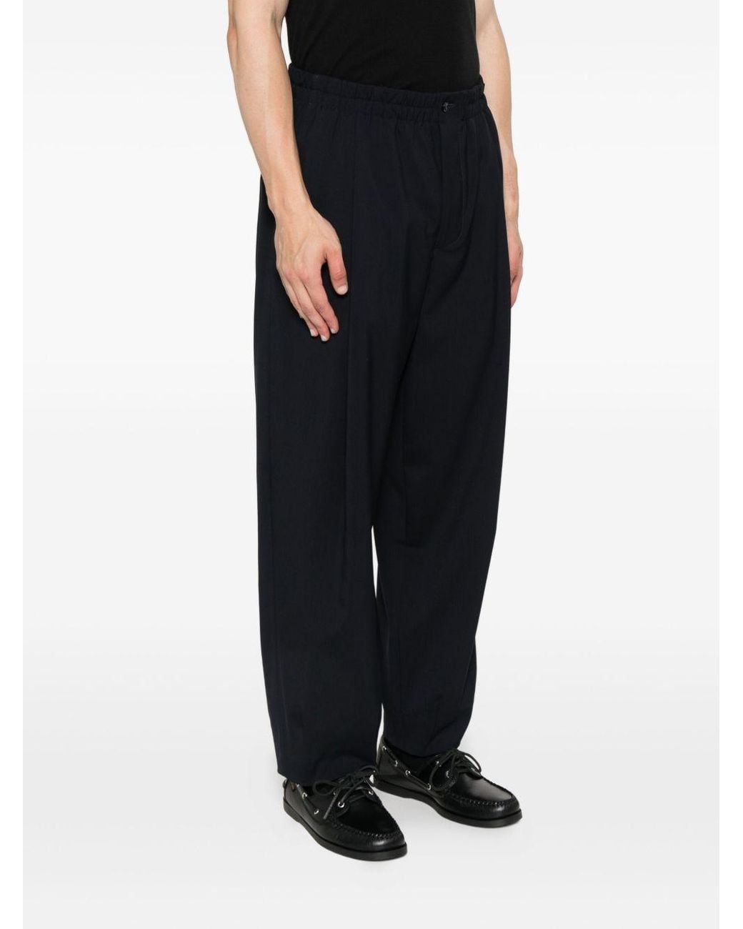 Giorgio Armani Black Button Detailed Pleated Pants for men