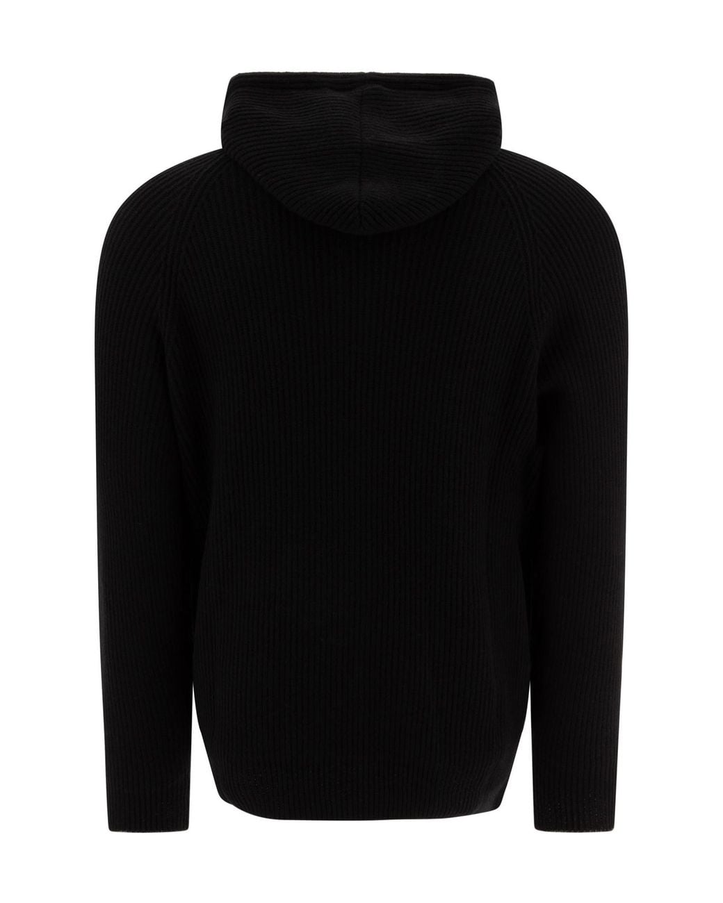 Brunello Cucinelli Blue Logo Embroidered Zipped English Rib Knit Hooded Sweatshirt for men
