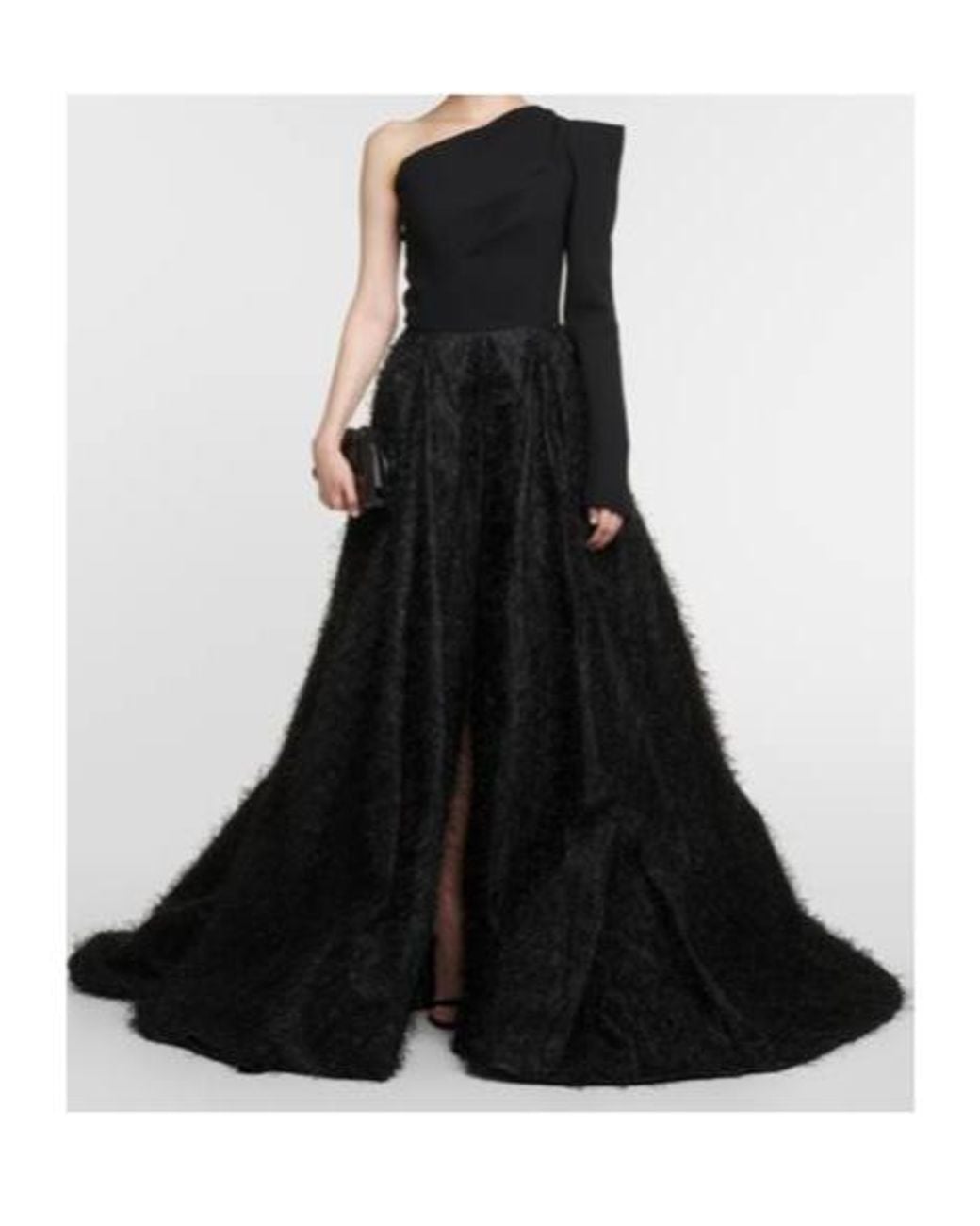 Maticevski Black Audacity One-Shoulder Maxi Gown