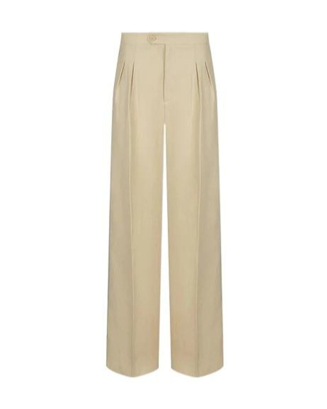 Twinset Natural Straight-Leg Twill Trousers
