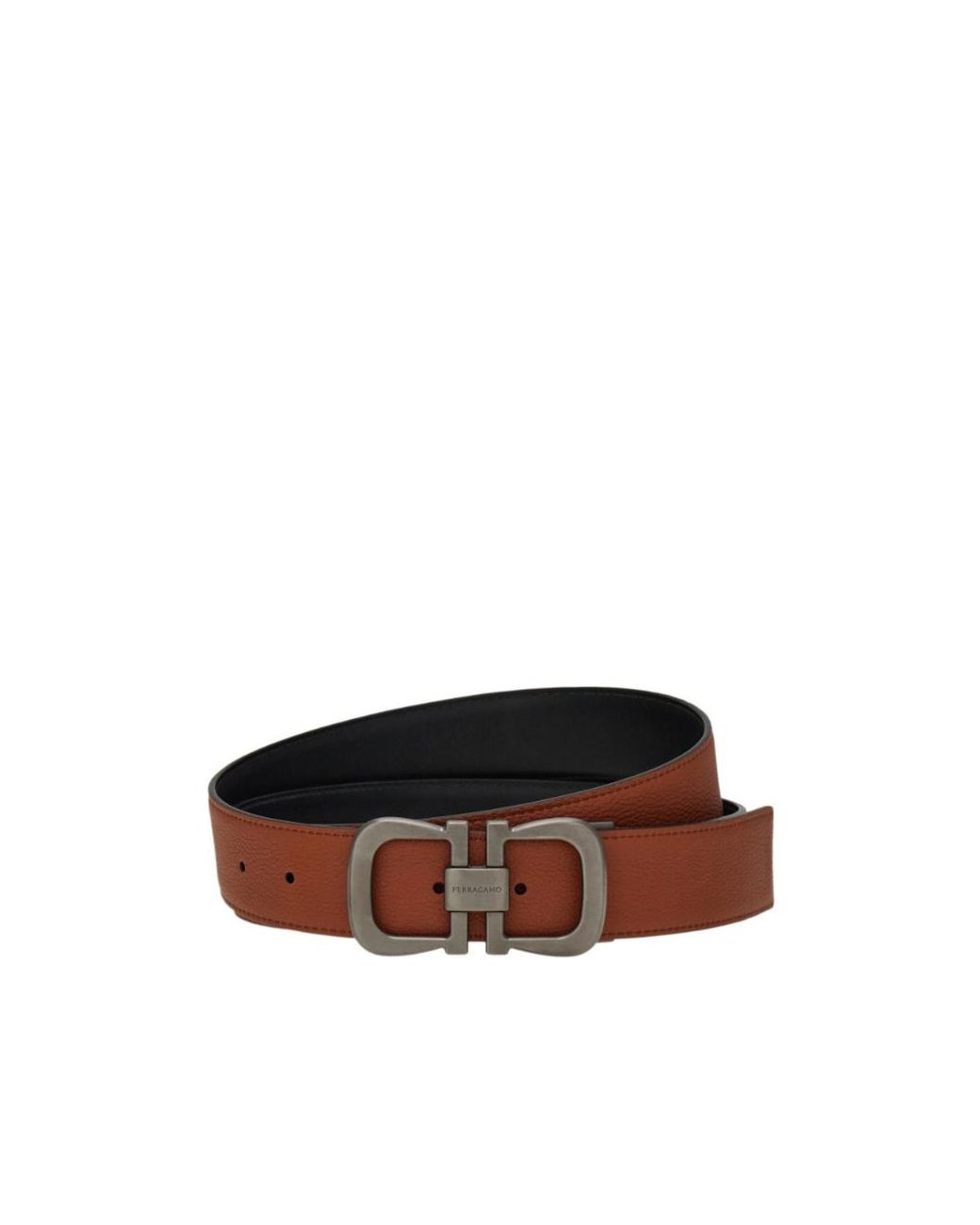 Ferragamo Brown Ferragamo Reversible Gancini Leather Belt for men