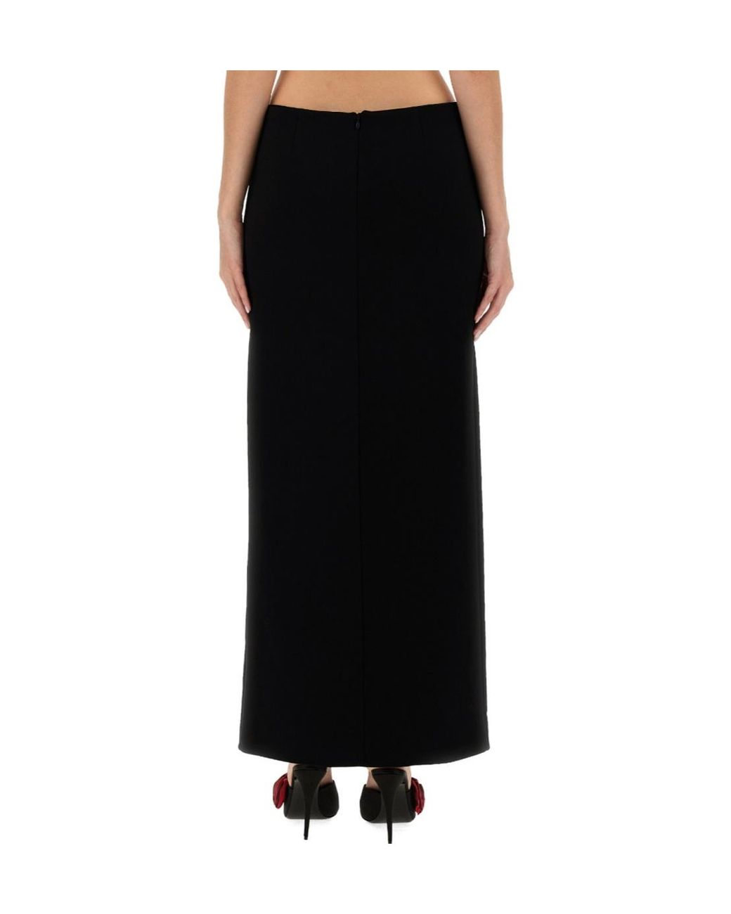 Magda Butrym Black Side Slit Long Skirt
