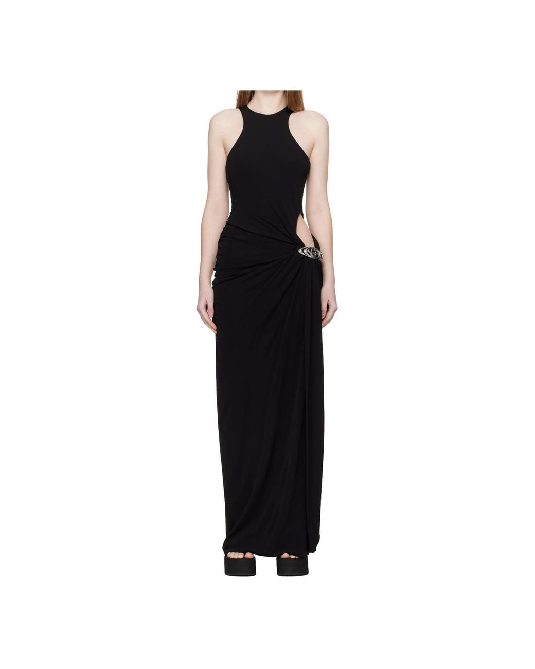 Casablanca Black Sleeveless Maxi Dress