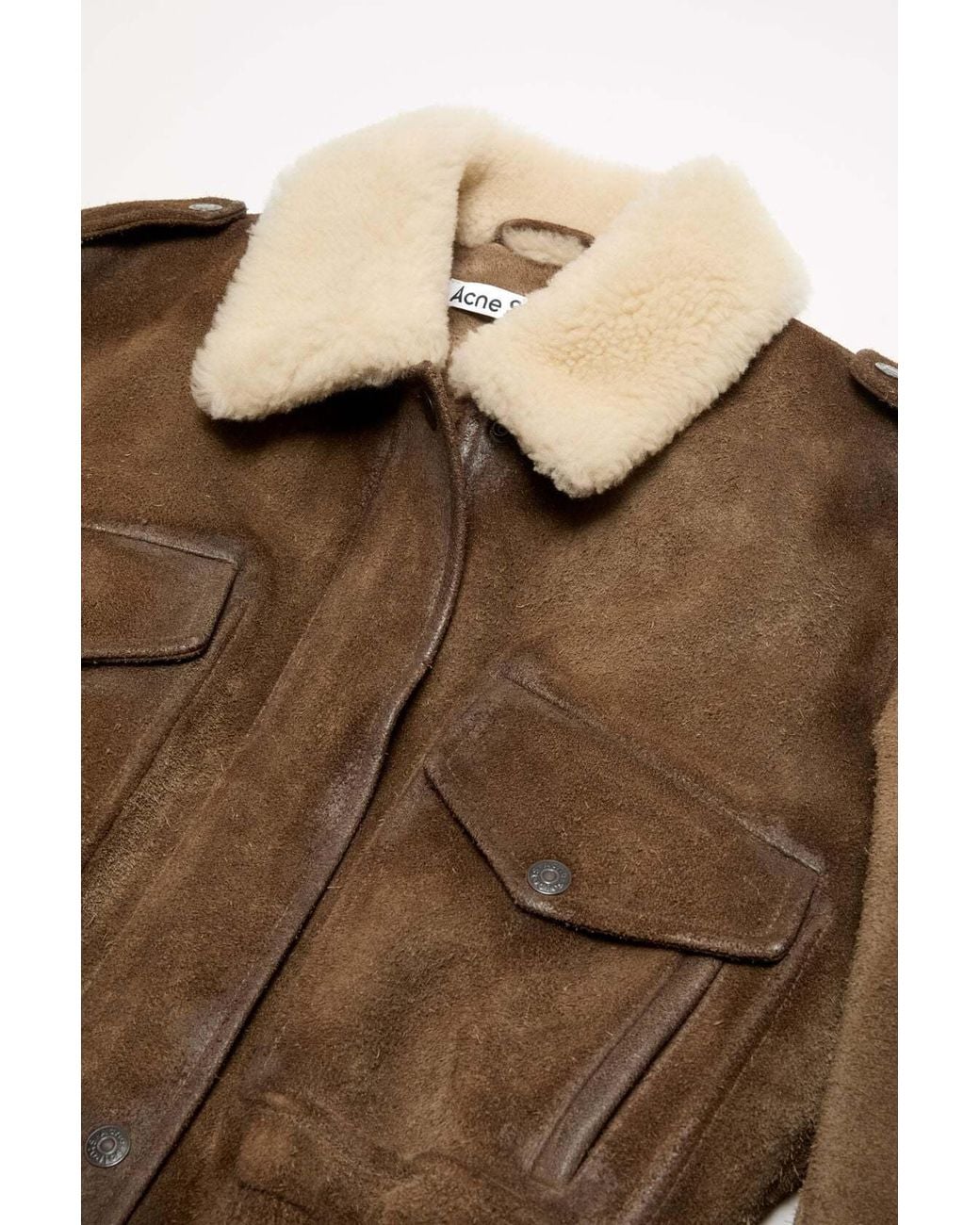 Acne Brown Suede Bomber Jacket