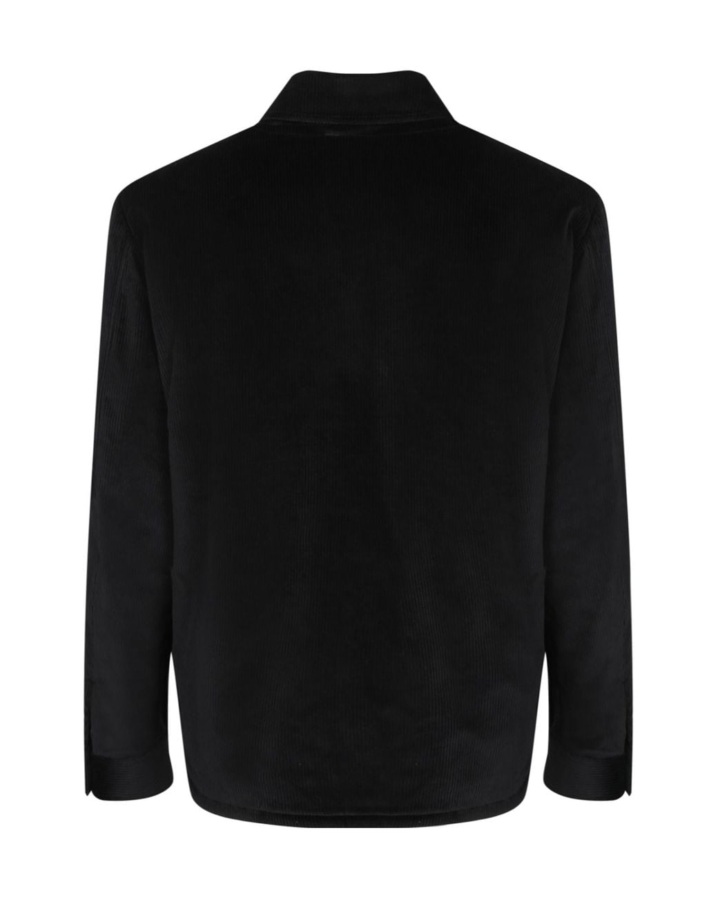Lardini Black Long Sleeved Snapped Corduroy Overshirt for men