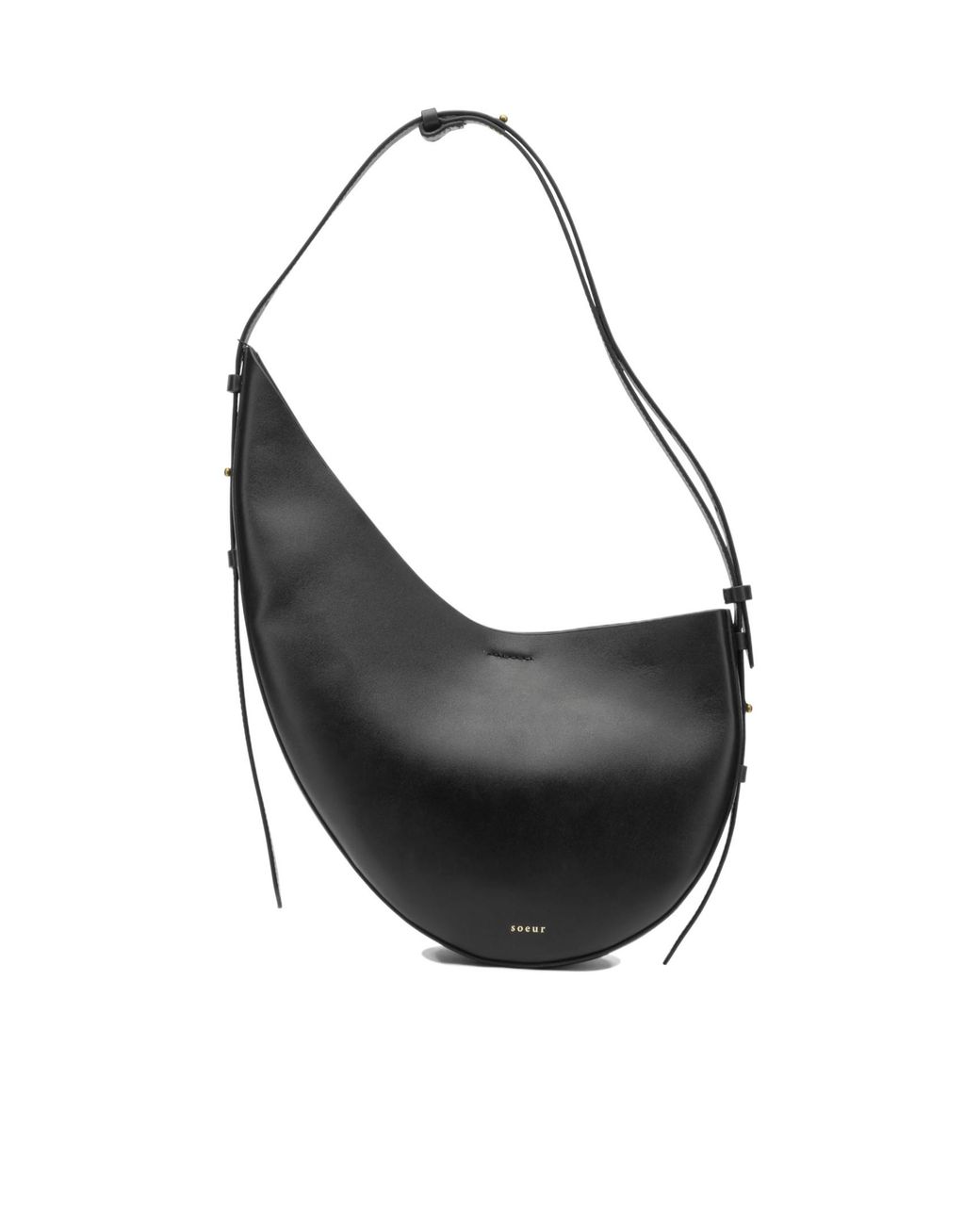 Soeur Black Asymmetrical Shoulder Bag