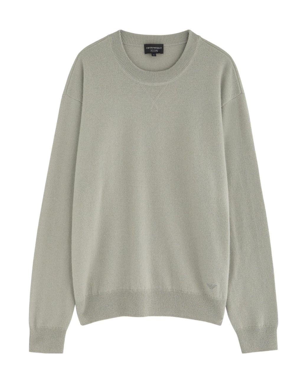 Emporio Armani Gray Cashmere Blended Sweater for men