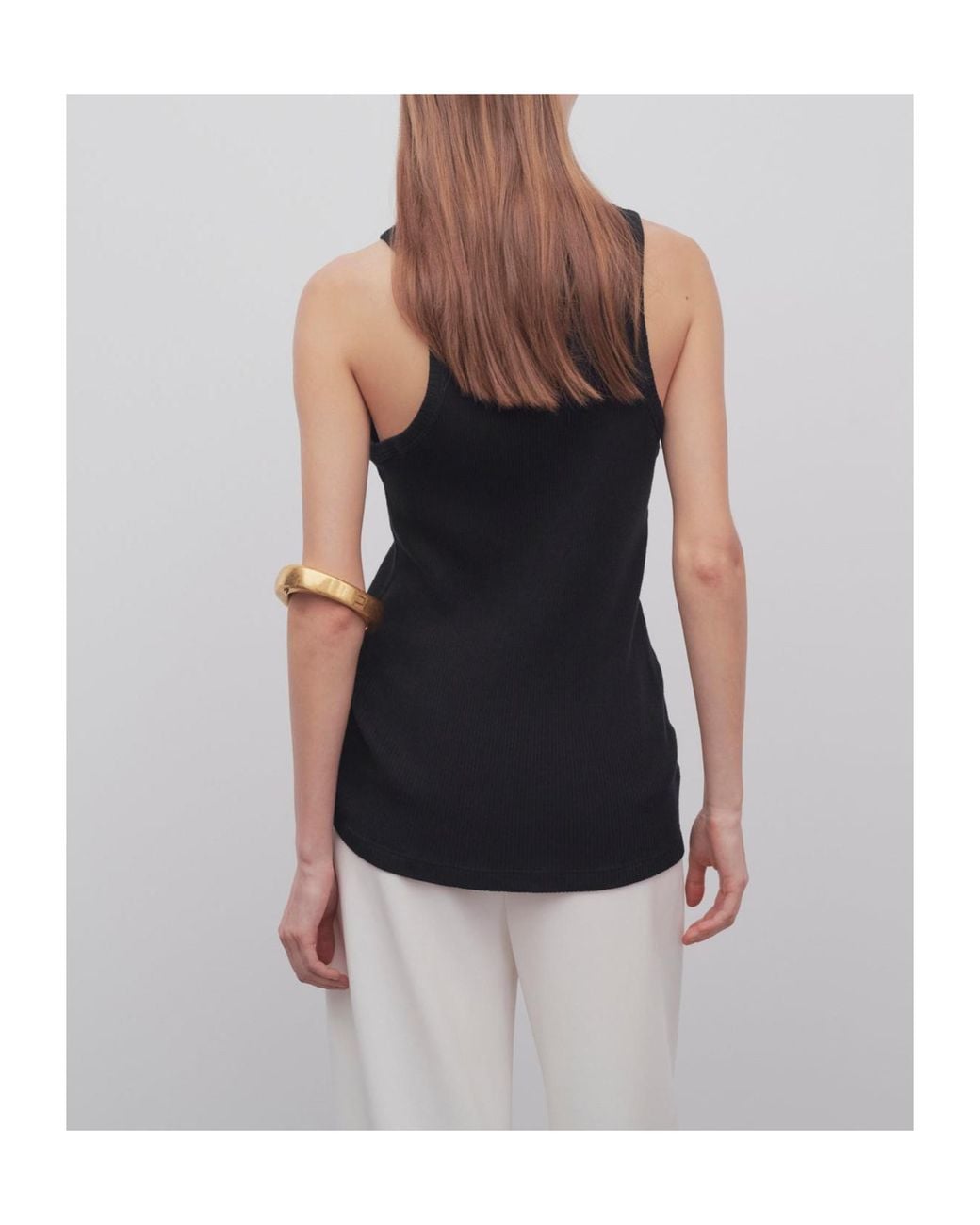 The Row Black Cotton Matte Top