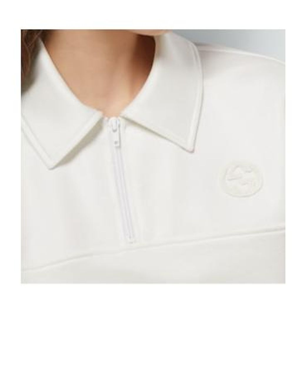 Gucci White Logo Patch Polo Shirt