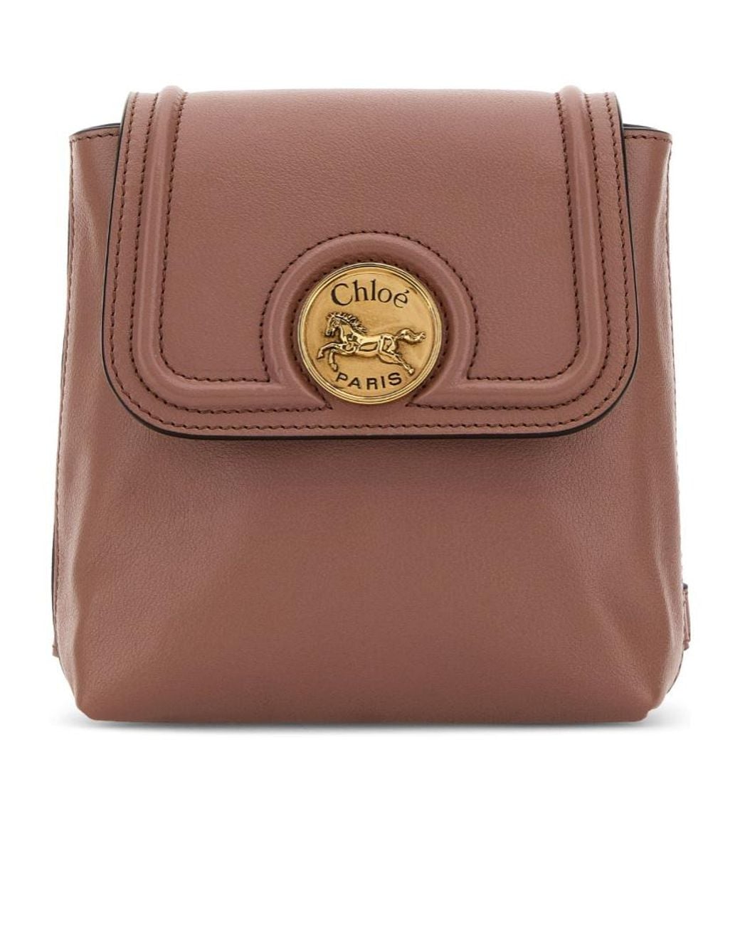 Chloé Brown Chloé Mini Horse Medal Backpack