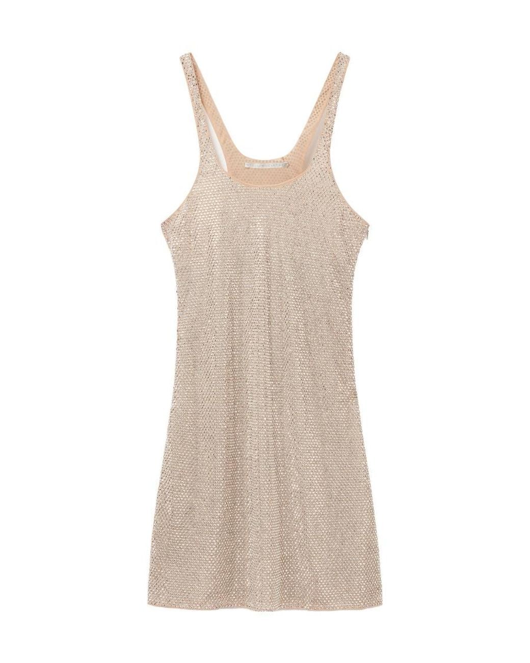 Stella McCartney Natural Crystal-Embellished Silk Minidress