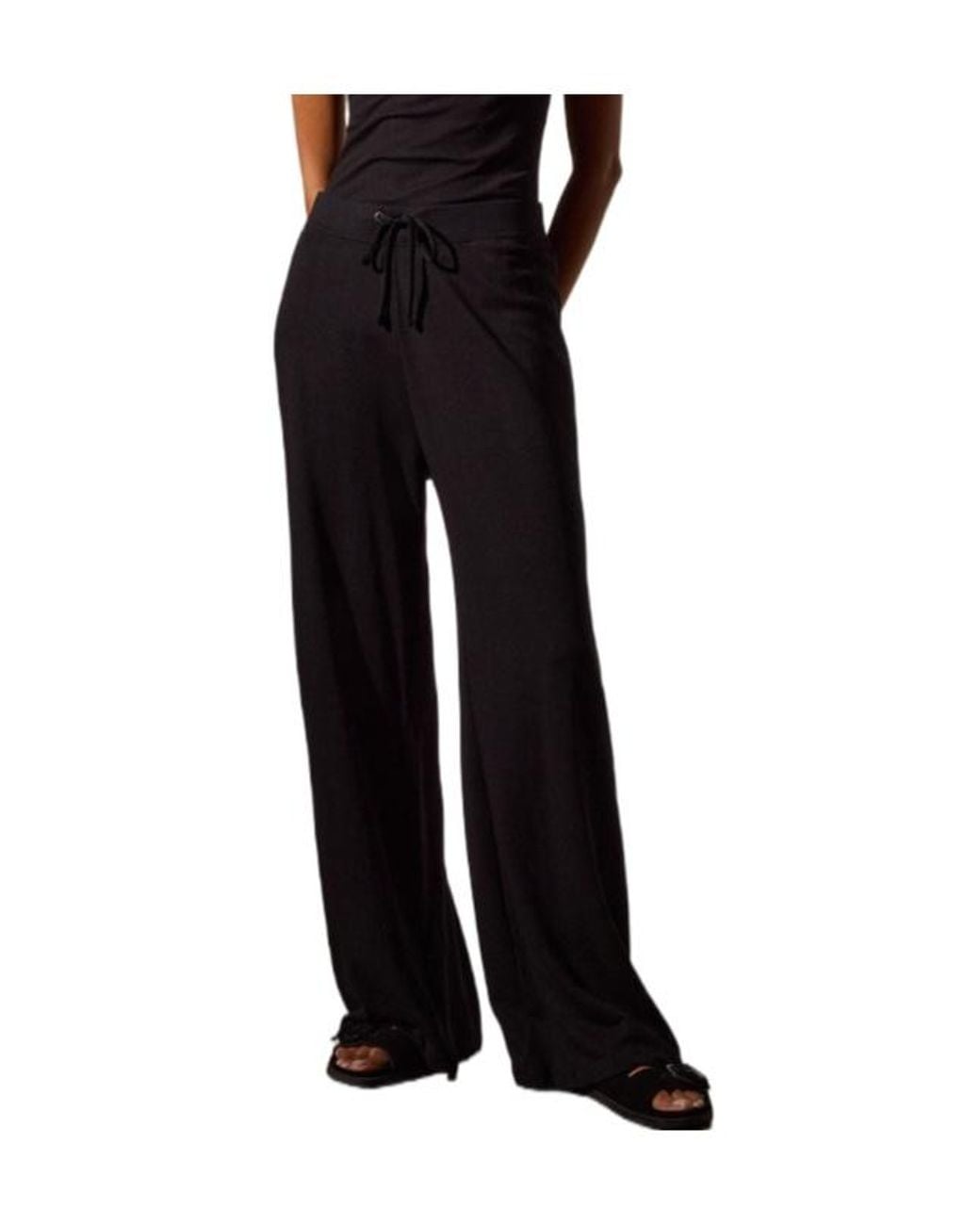 James Perse Black Wide-Leg Sweatpants