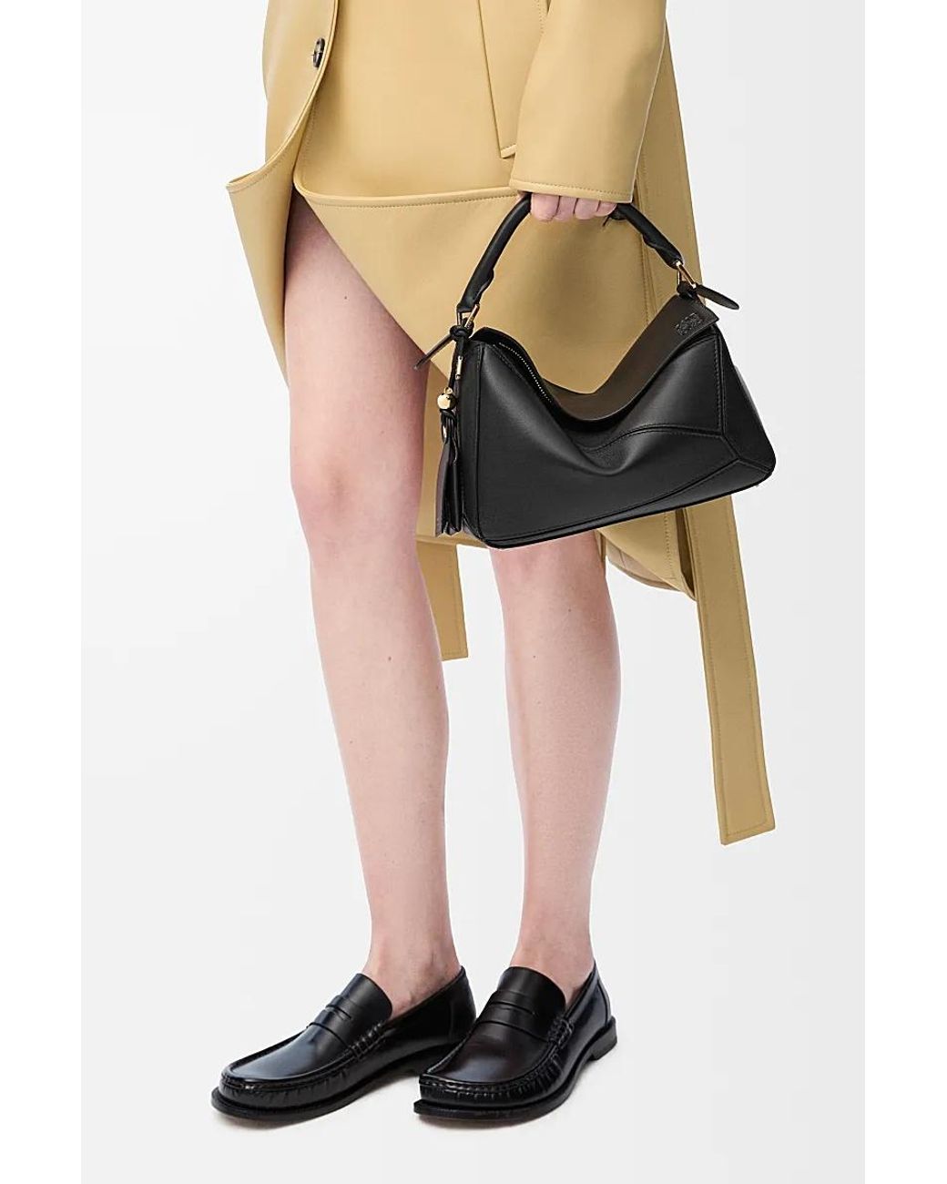 Loewe Black Small Feather Light Puzzle Bag