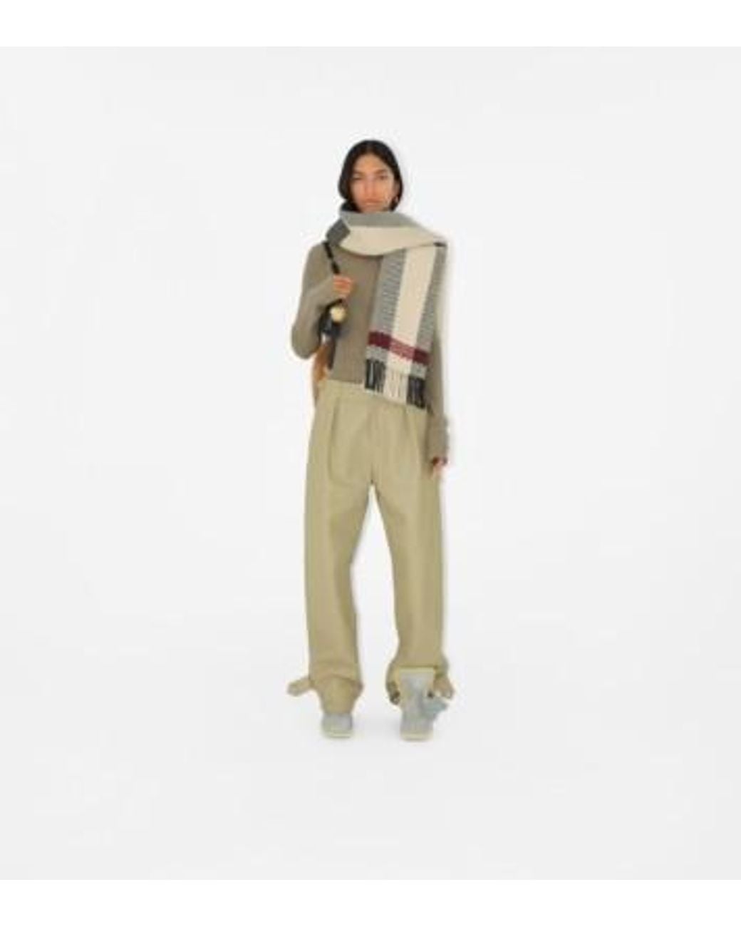 Burberry Multicolor Check-Pattern Fringed-Edge Scarf for men