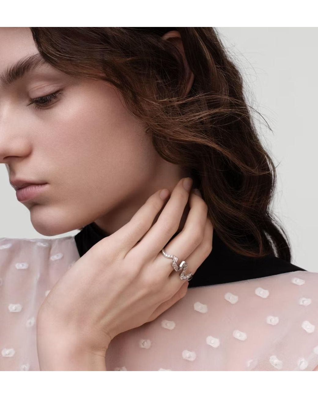 Dior White Couture Double Ring