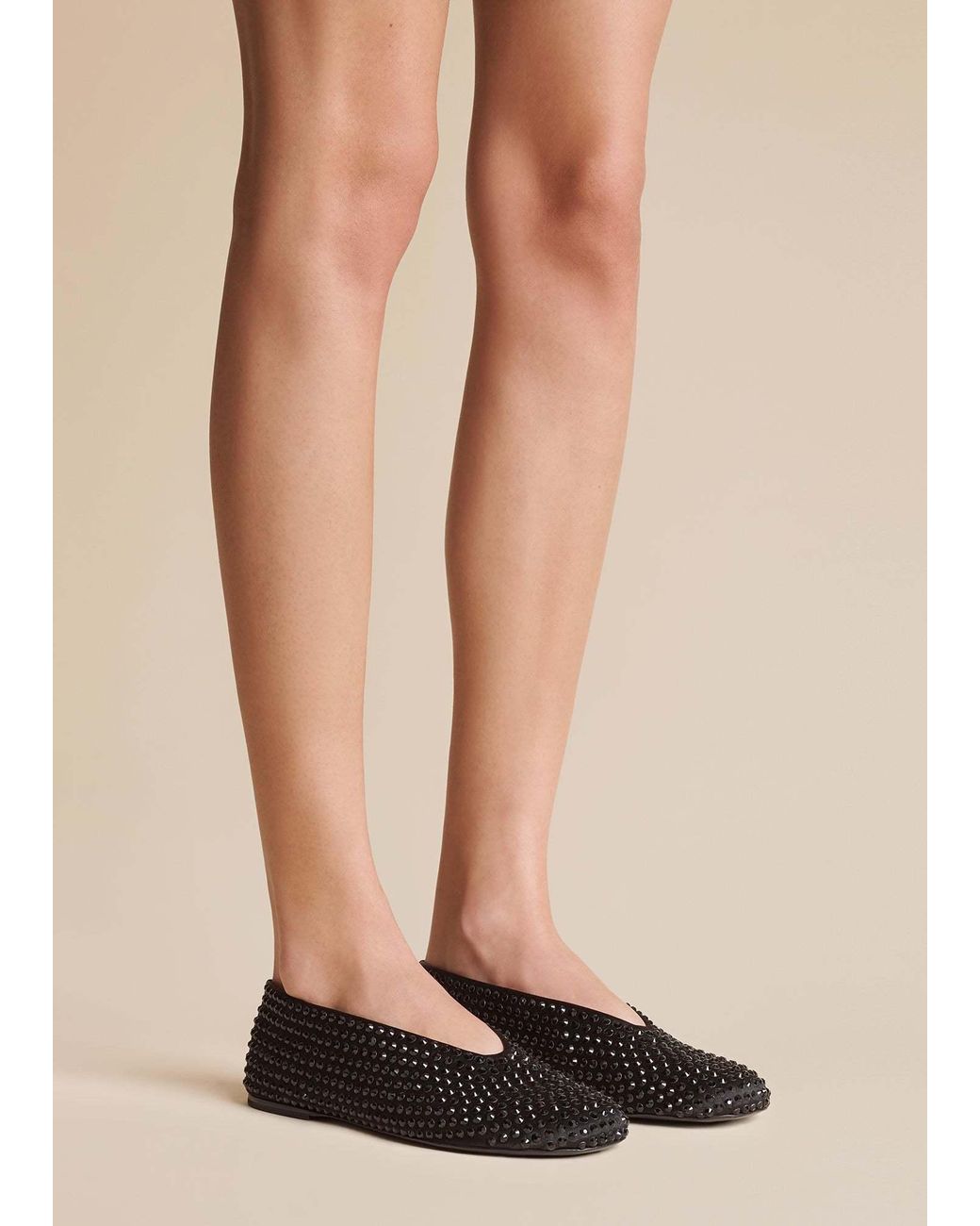 Khaite Black Marcy Round Toe Ballet Flats
