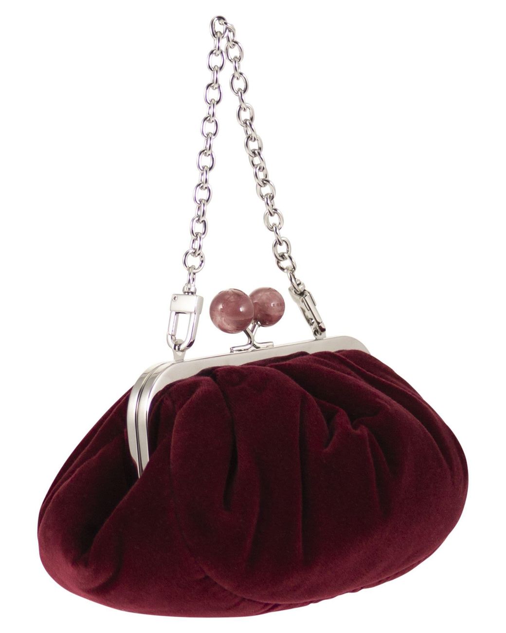 Weekend by Maxmara Red Wkagiochi Velvet Chain Clutch Bag