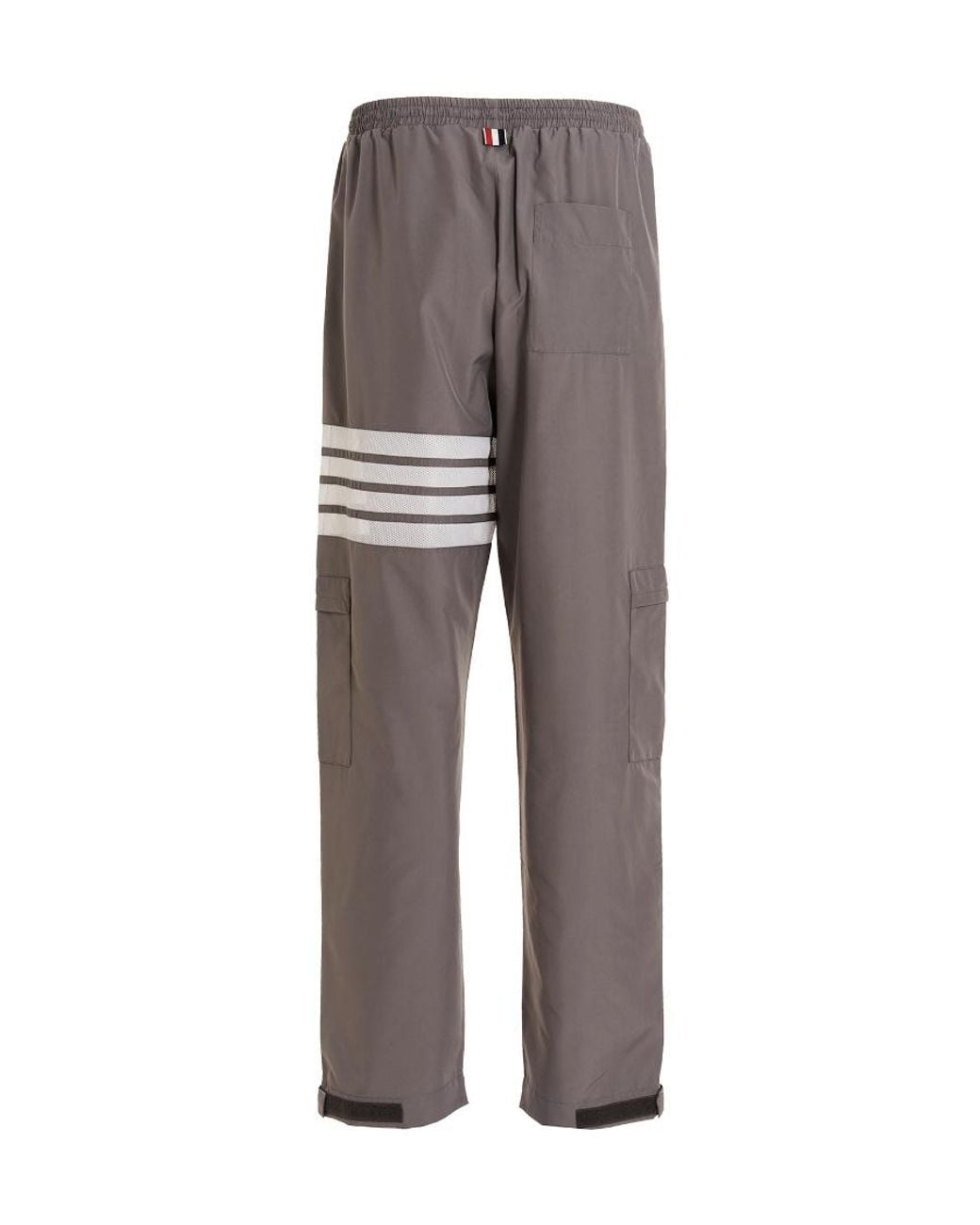 Thom Browne Gray High Waist -Bar Striped Track Pants for men